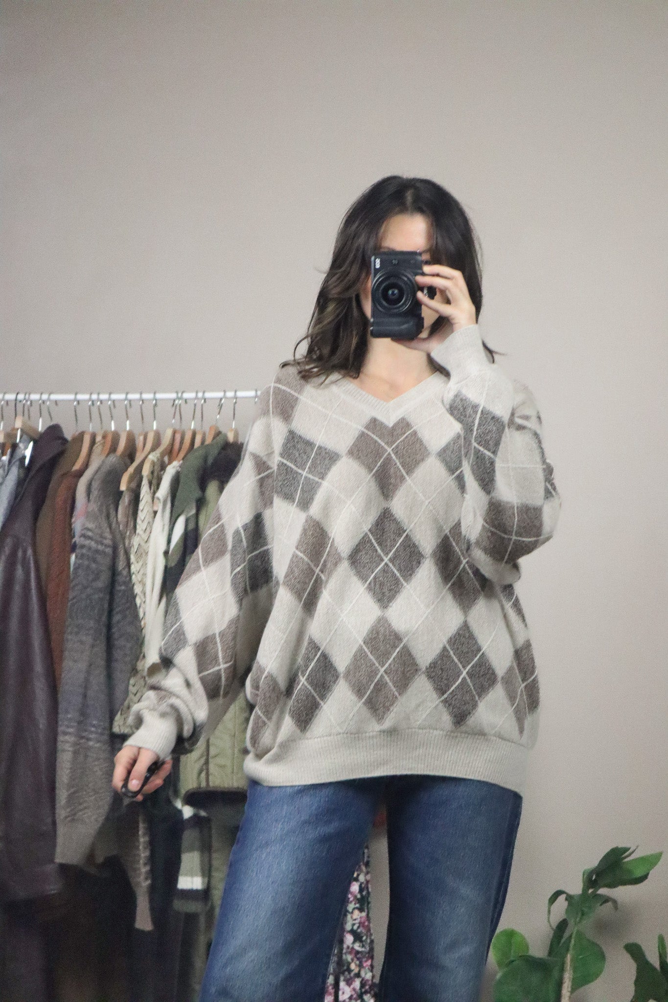 Made in Peru x Vintage x Baby Alpaca Argyle Knit (L/XL)