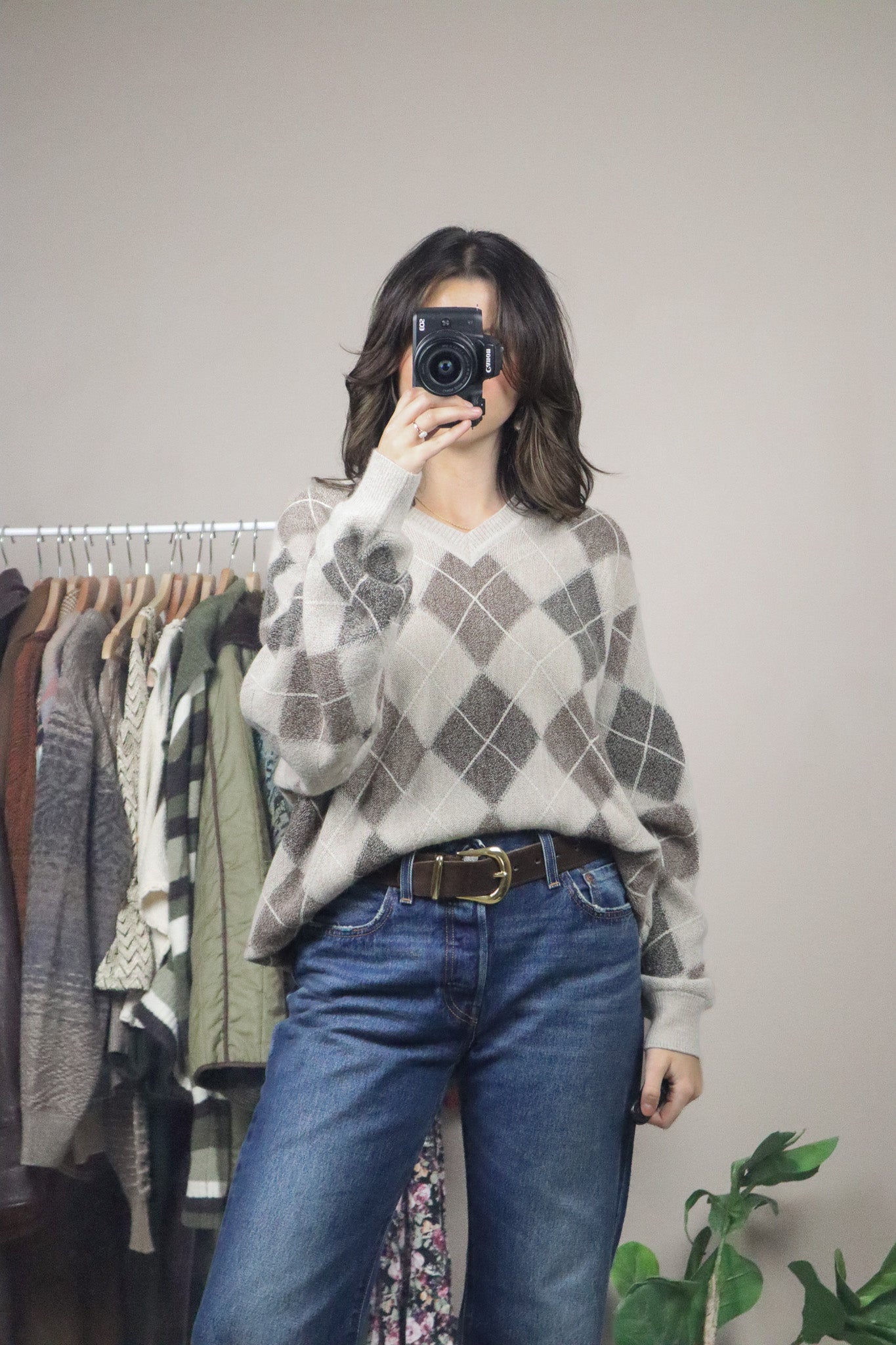 Made in Peru x Vintage x Baby Alpaca Argyle Knit (L/XL)