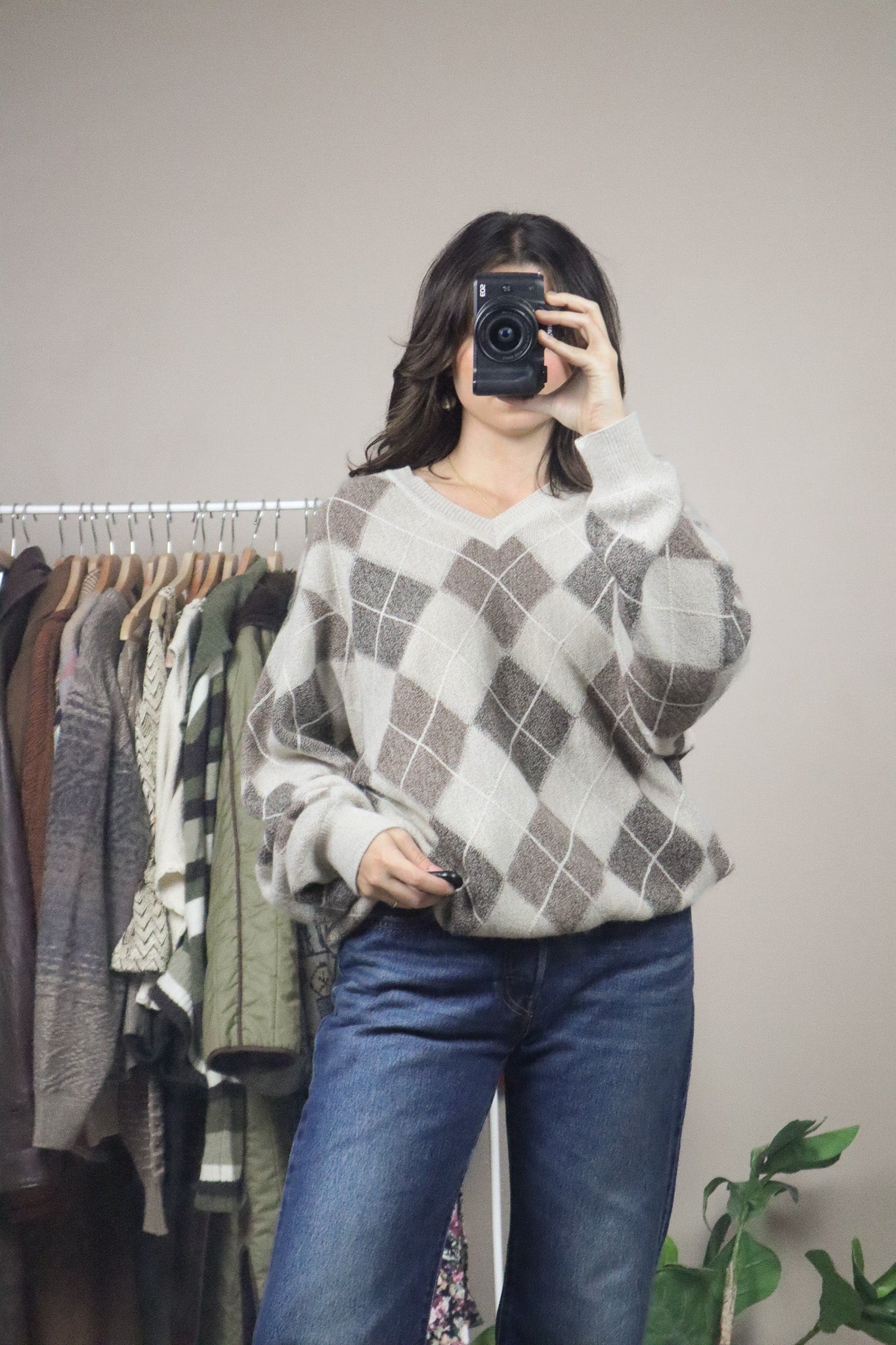 Made in Peru x Vintage x Baby Alpaca Argyle Knit (L/XL)