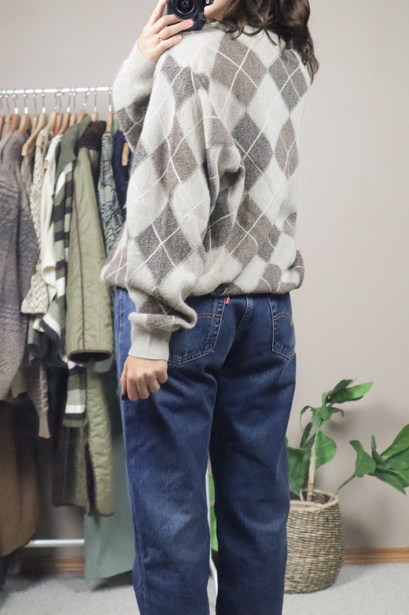 Made in Peru x Vintage x Baby Alpaca Argyle Knit (L/XL)