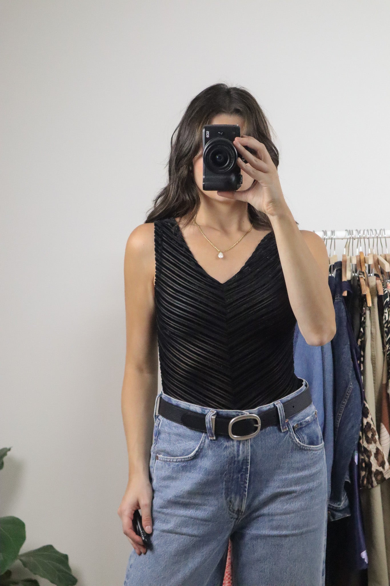 Made in Canada x Vintage x Velvet & Mesh Tank (XS/S)