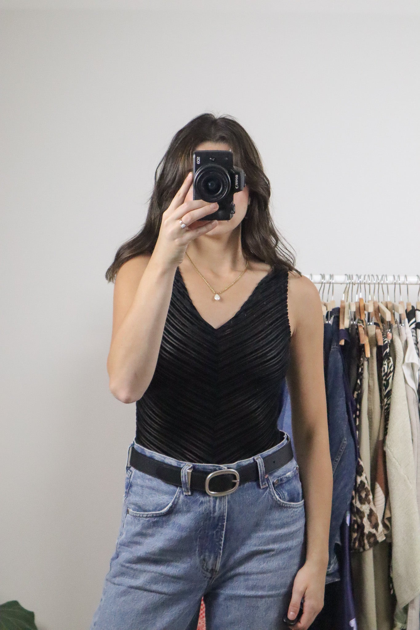 Made in Canada x Vintage x Velvet & Mesh Tank (XS/S)