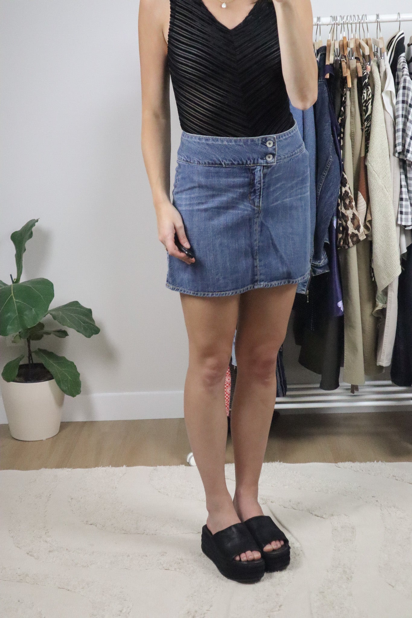 Made in the USA x Vintage x Denim Mini Skirt (S)