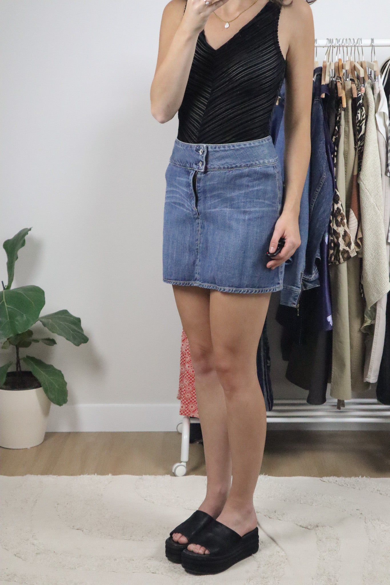 Made in the USA x Vintage x Denim Mini Skirt (S)