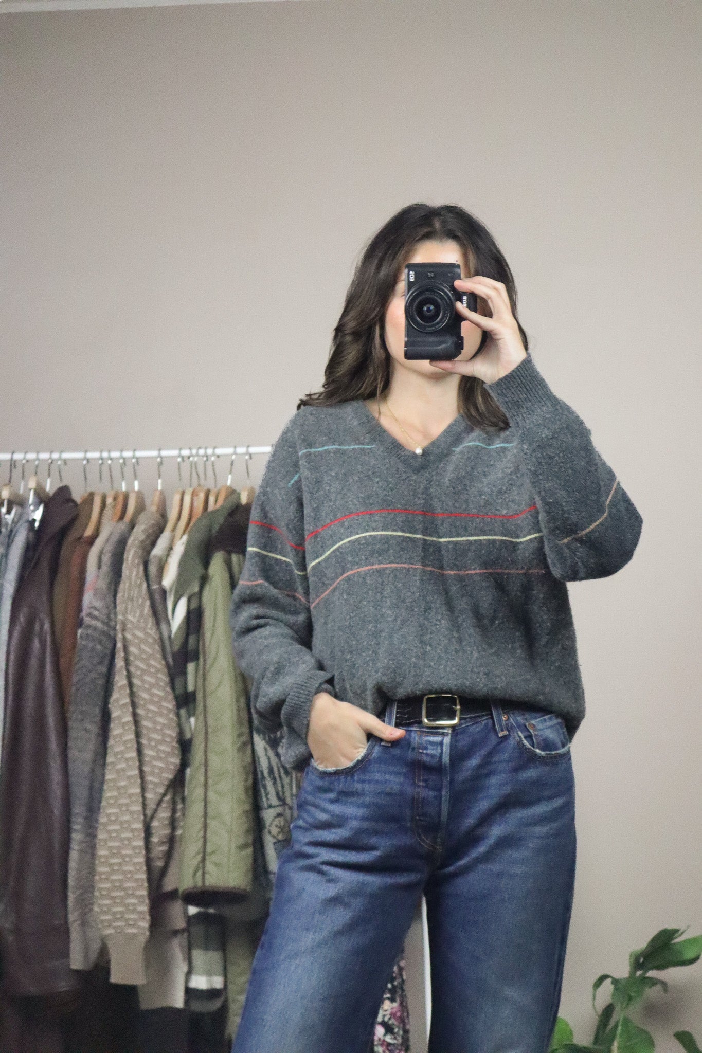 Vintage x Wool Blend Striped Sweater (M)
