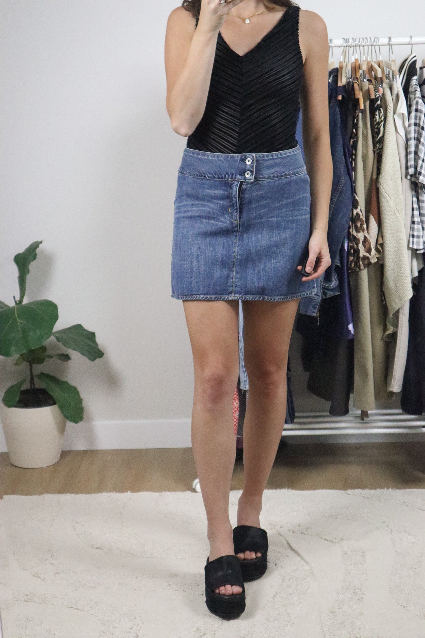 Made in the USA x Vintage x Denim Mini Skirt (S)