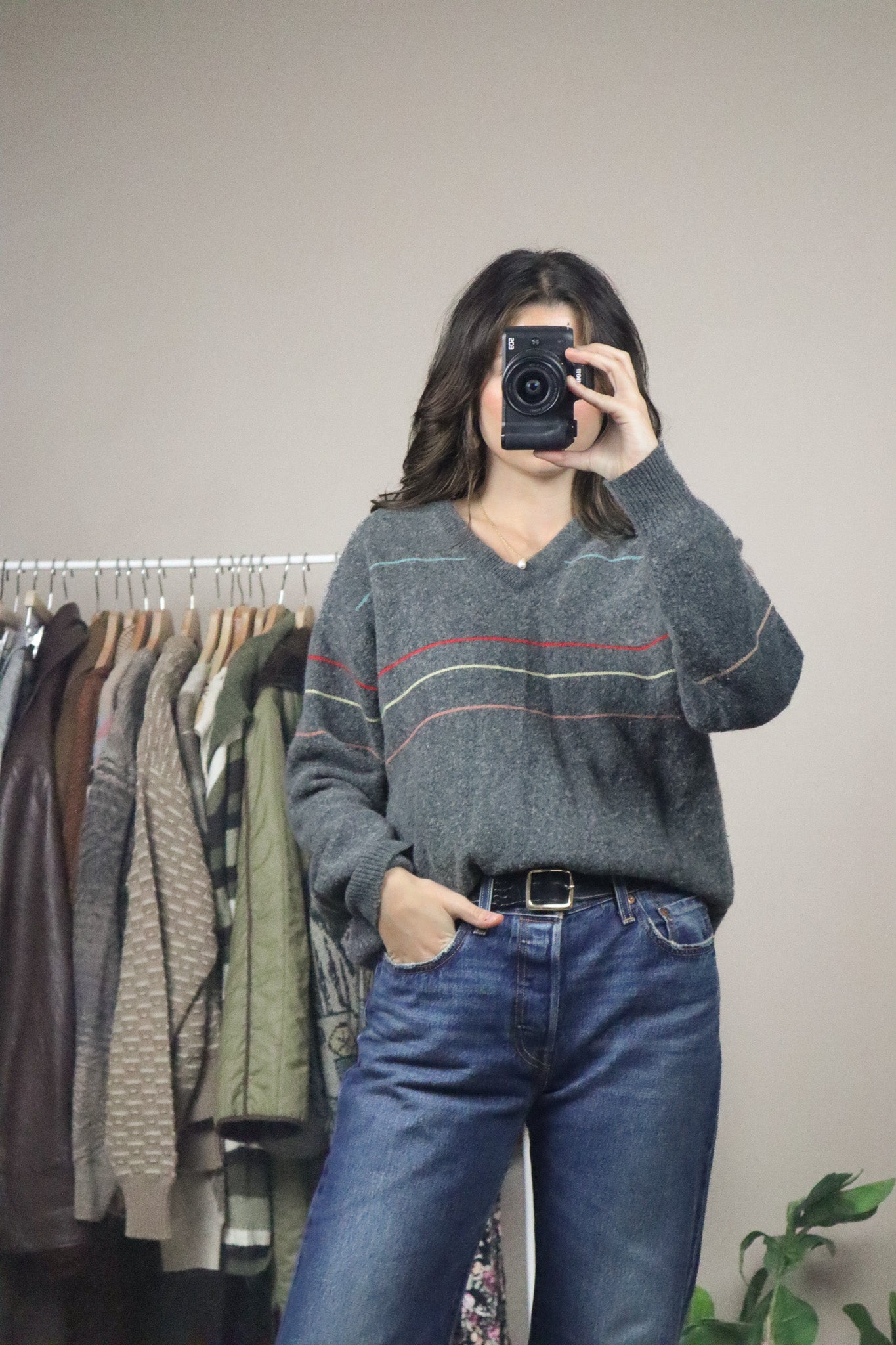 Vintage x Wool Blend Striped Sweater (M)