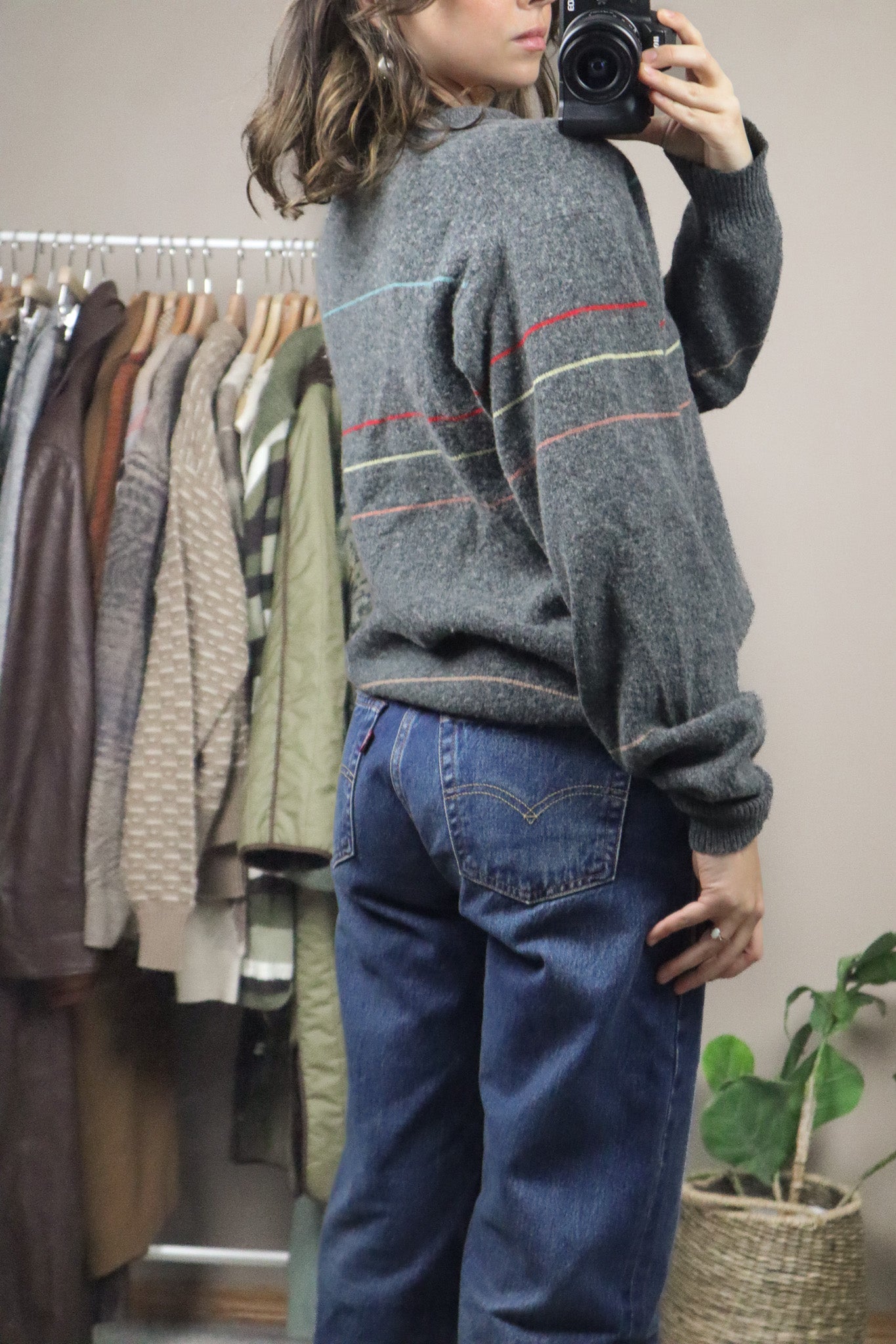 Vintage x Wool Blend Striped Sweater (M)