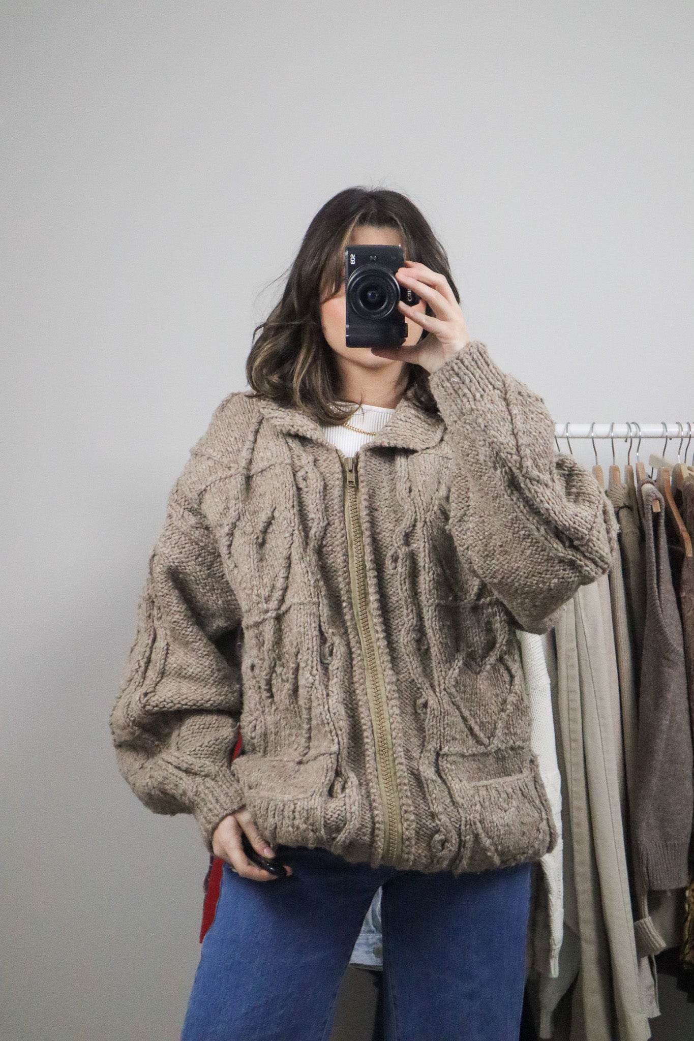 Handmade in Ecuador x Vintage x Wool Chunky Zip-Up (L/XL)