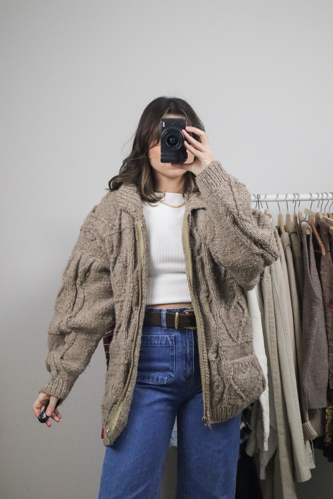 Handmade in Ecuador x Vintage x Wool Chunky Zip-Up (L/XL)