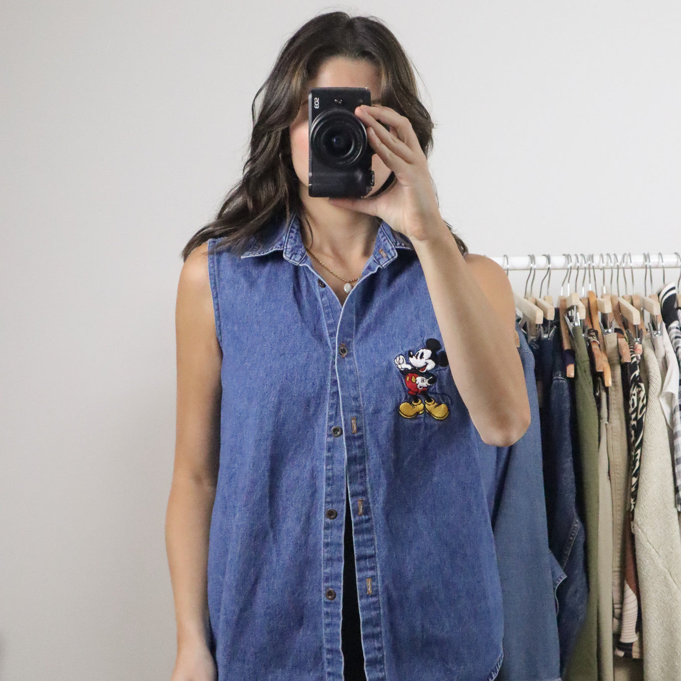 Made in Canada x Vintage x Disney Mickey Denim Tank Top (S)