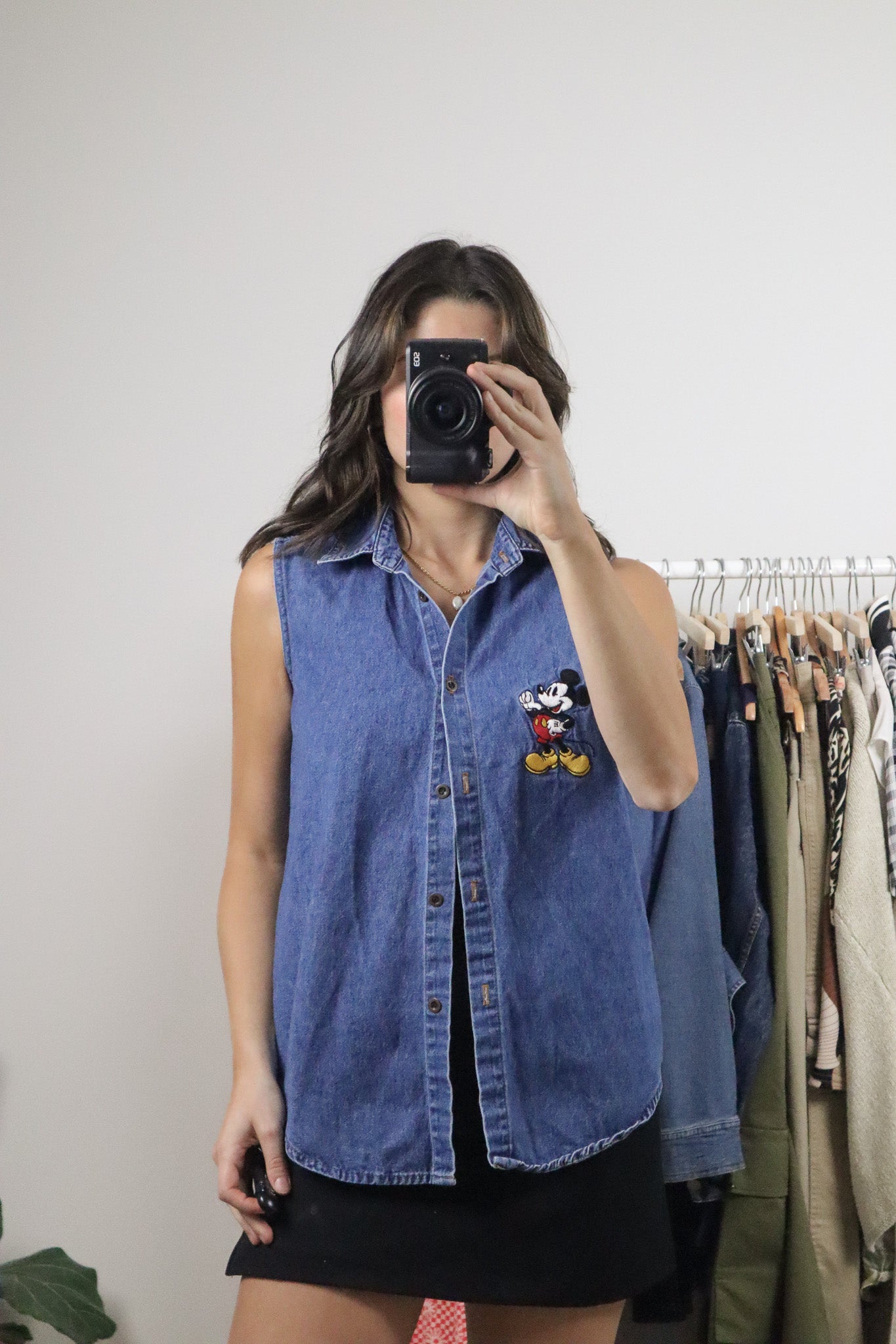Made in Canada x Vintage x Disney Mickey Denim Tank Top (S)