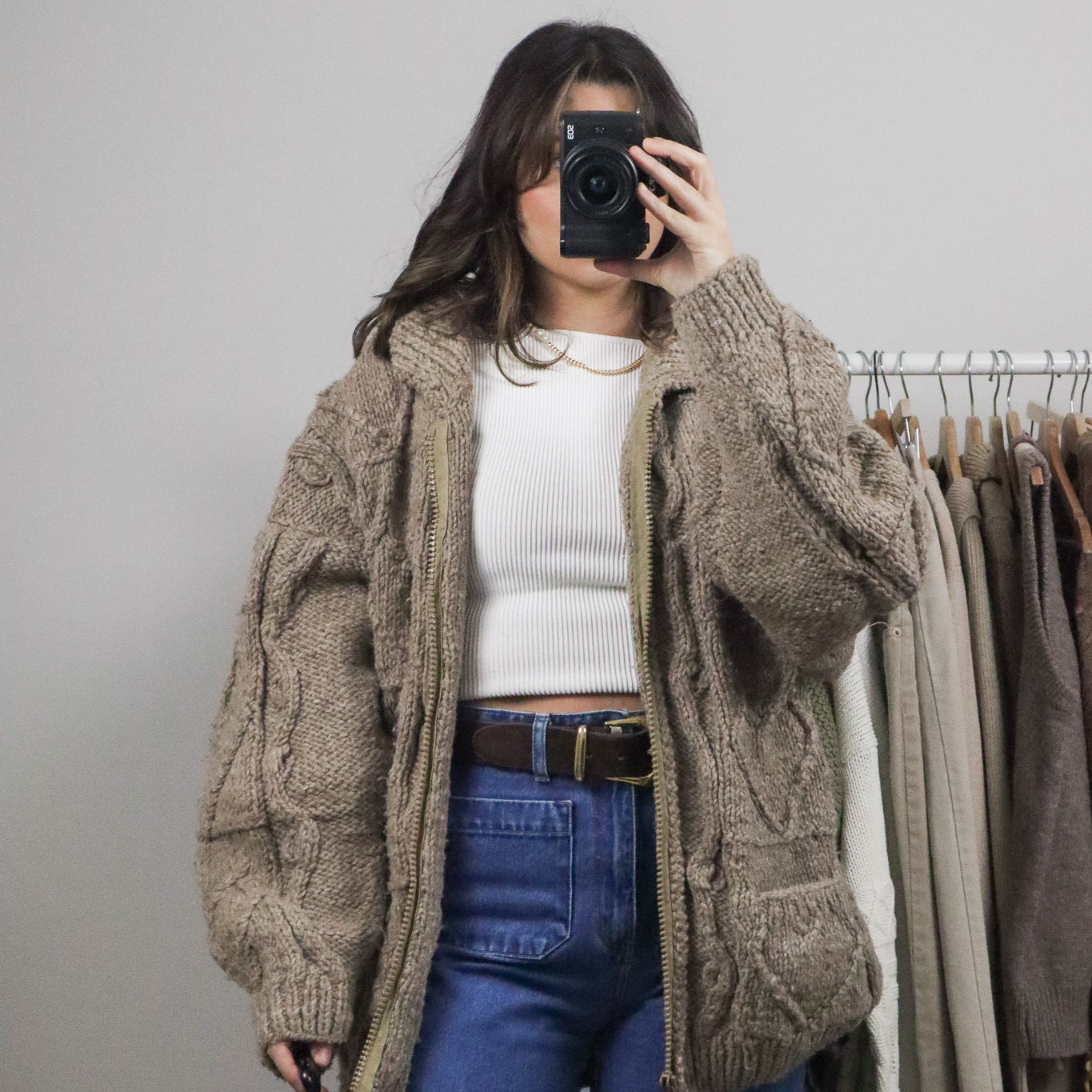 Handmade in Ecuador x Vintage x Wool Chunky Zip-Up (L/XL)