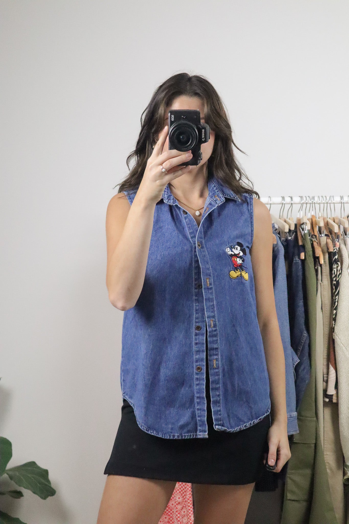 Made in Canada x Vintage x Disney Mickey Denim Tank Top (S)