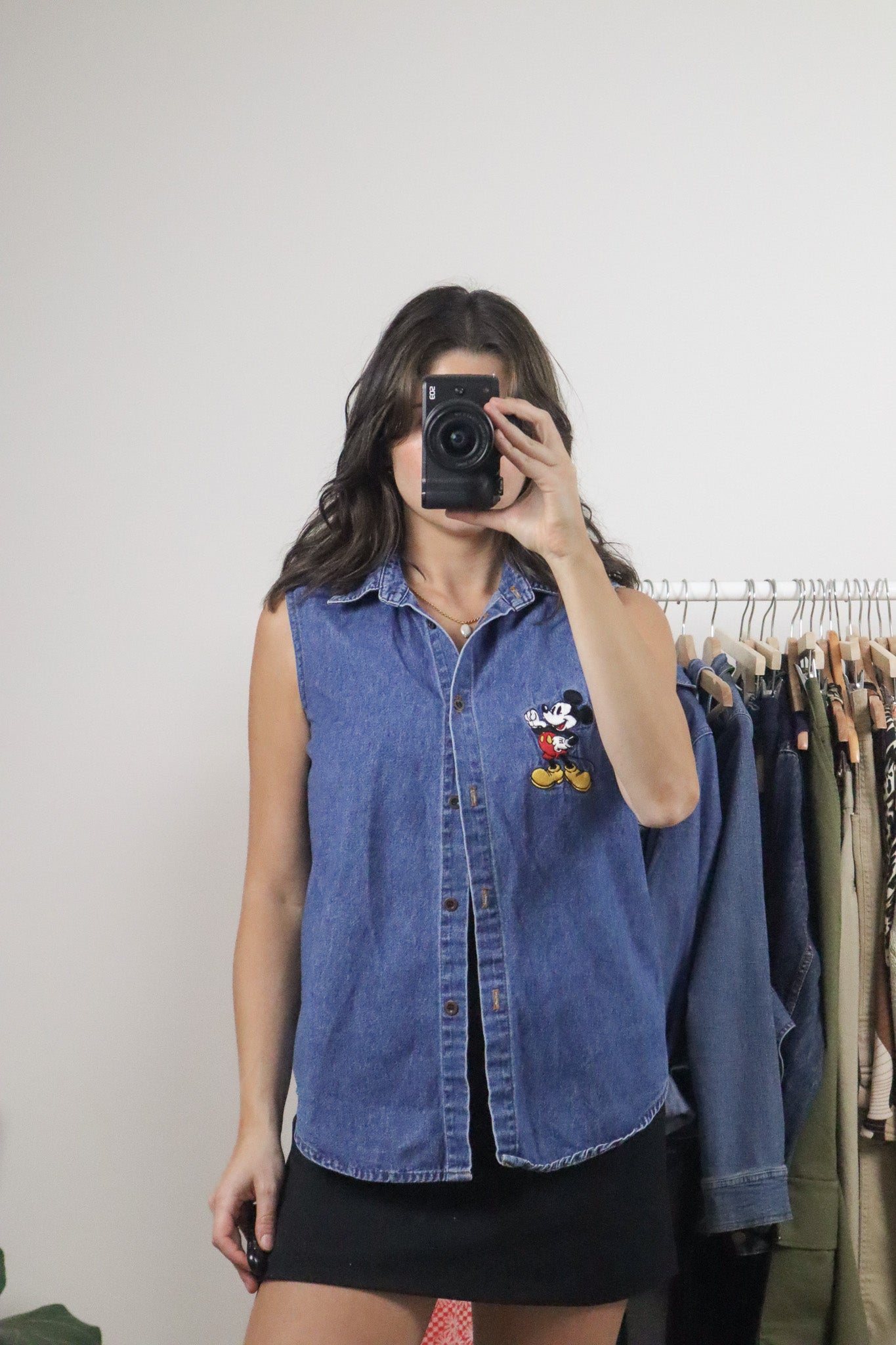 Made in Canada x Vintage x Disney Mickey Denim Tank Top (S)