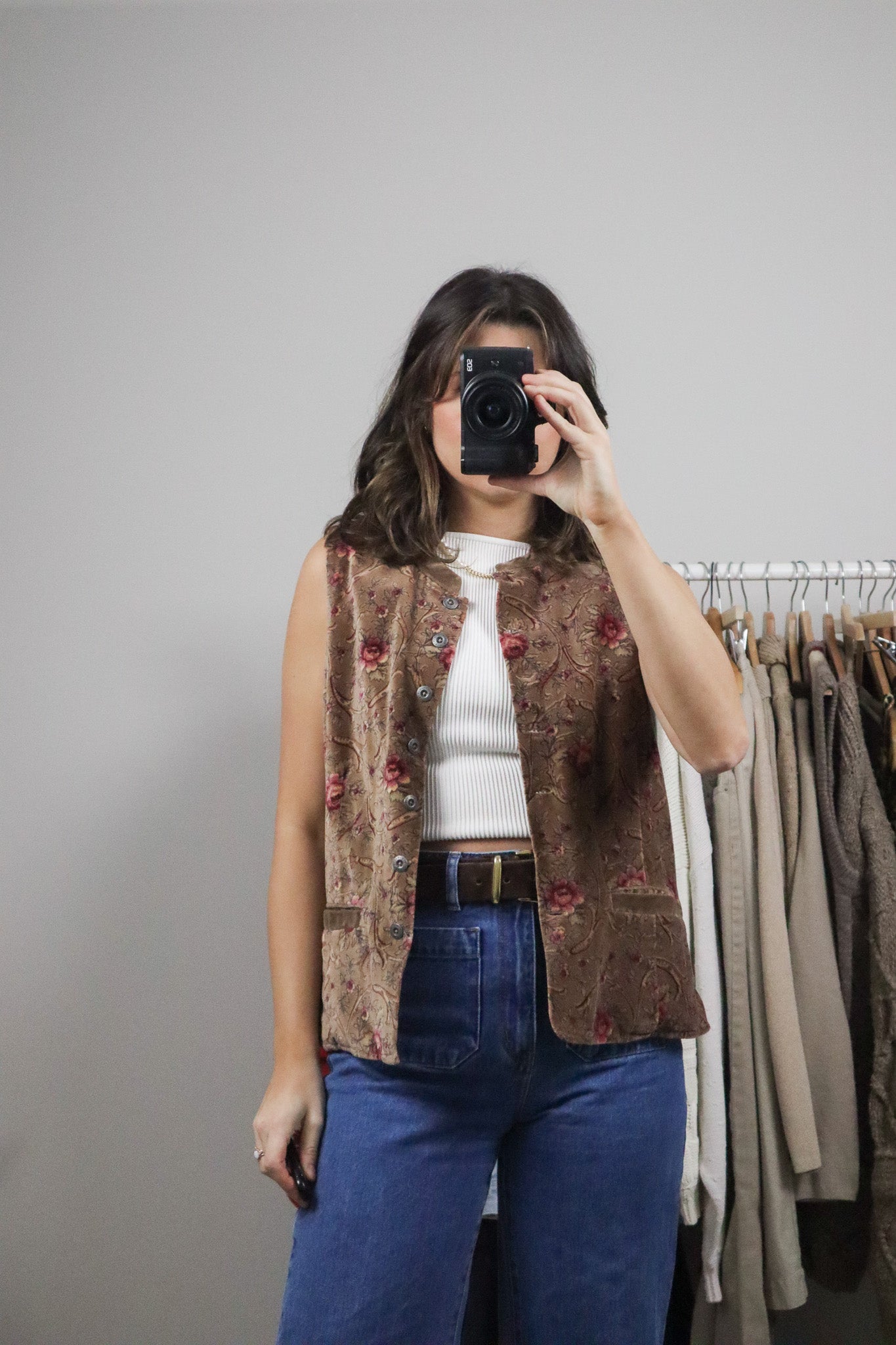 April Cornell x Velvet Cotton Flower Vest (S/M)