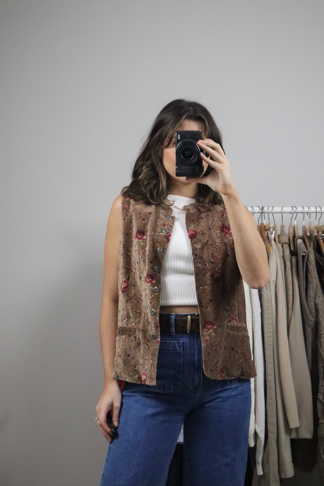 April Cornell x Velvet Cotton Flower Vest (S/M)