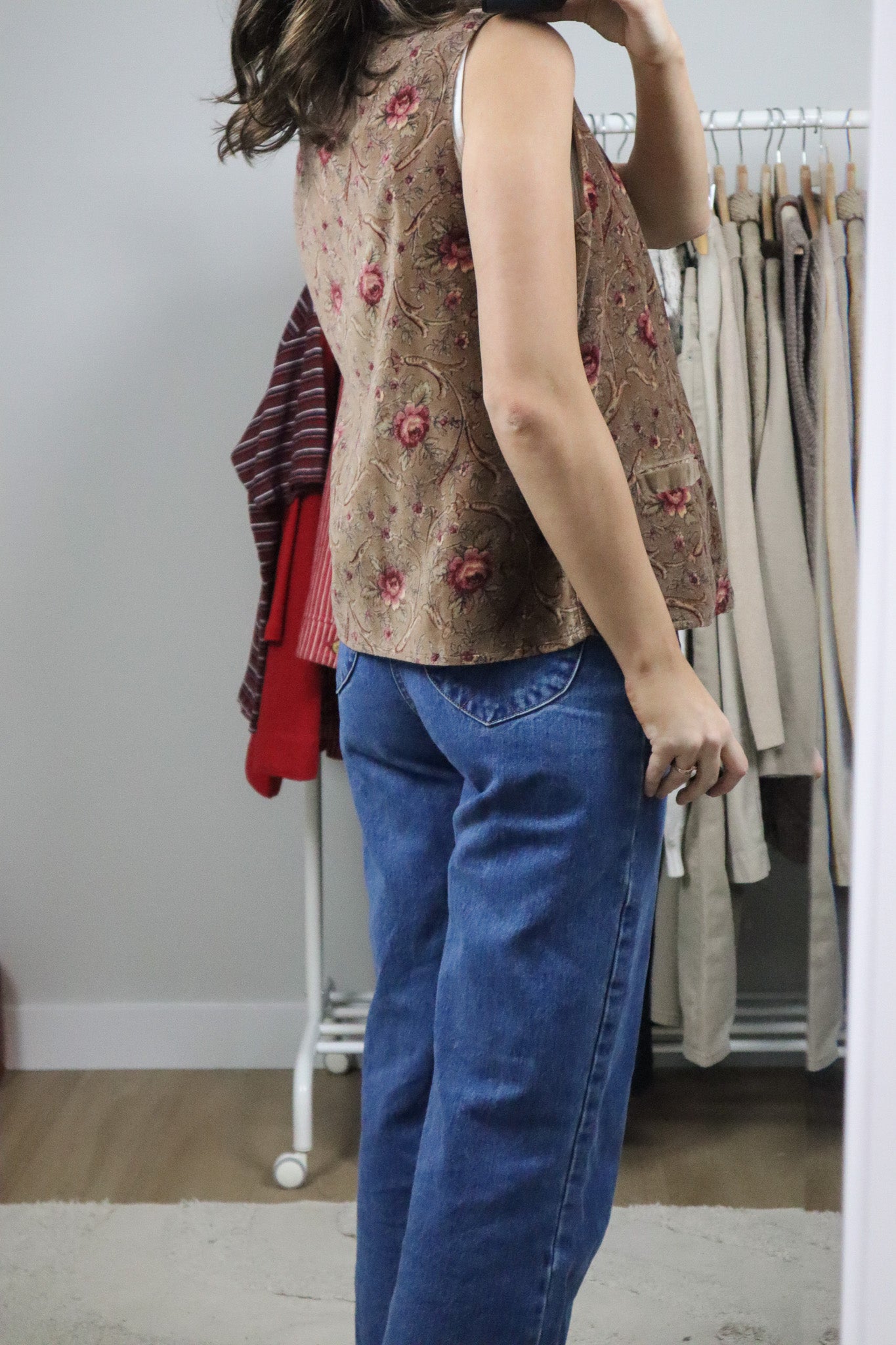 April Cornell x Velvet Cotton Flower Vest (S/M)