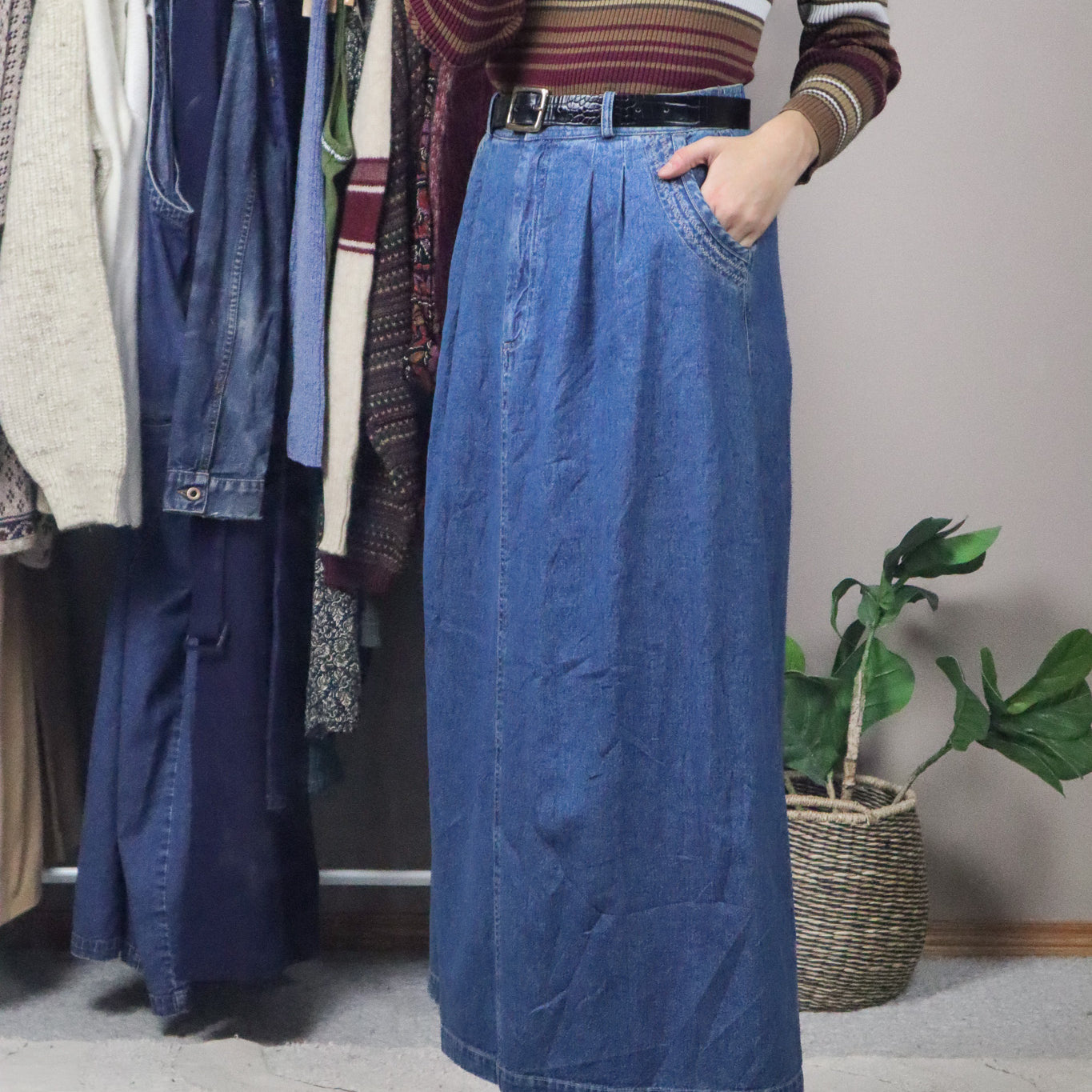 Vintage x Denim Maxi Skirt (6)