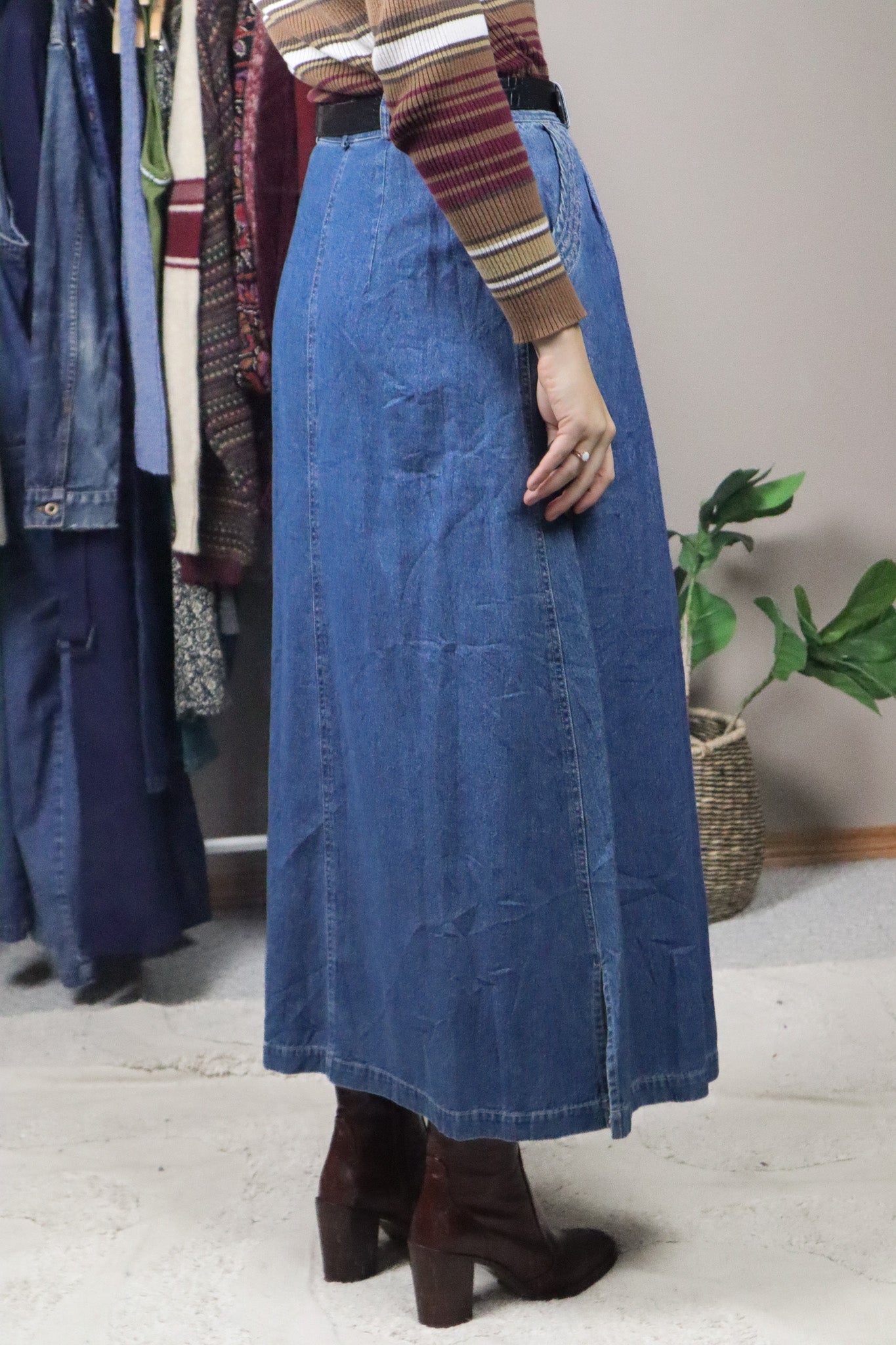 Vintage x Denim Maxi Skirt (6)