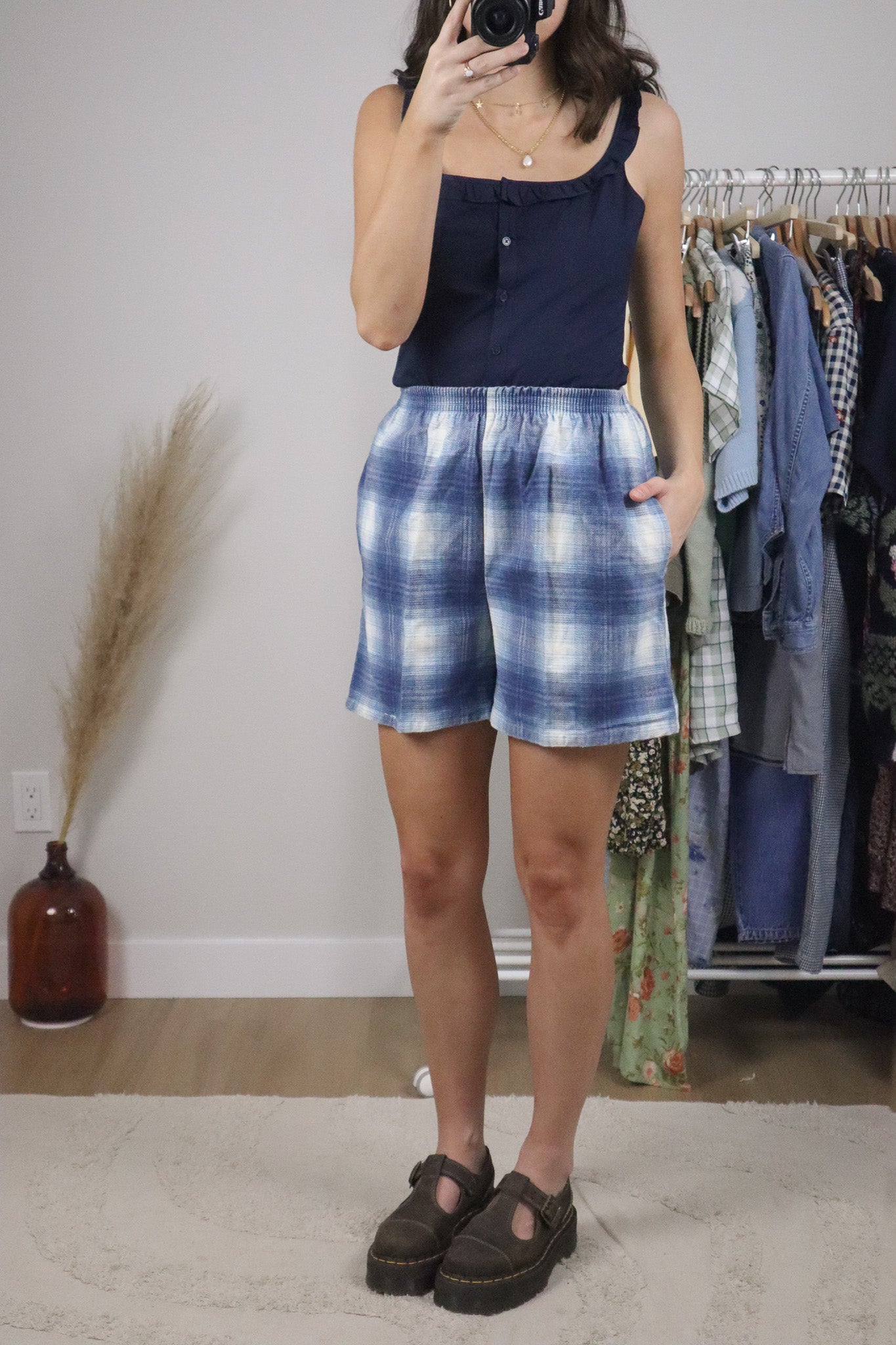 Made in Canada x Vintage x Cotton Plaid Boxer Style Shorts (XXS/XS)