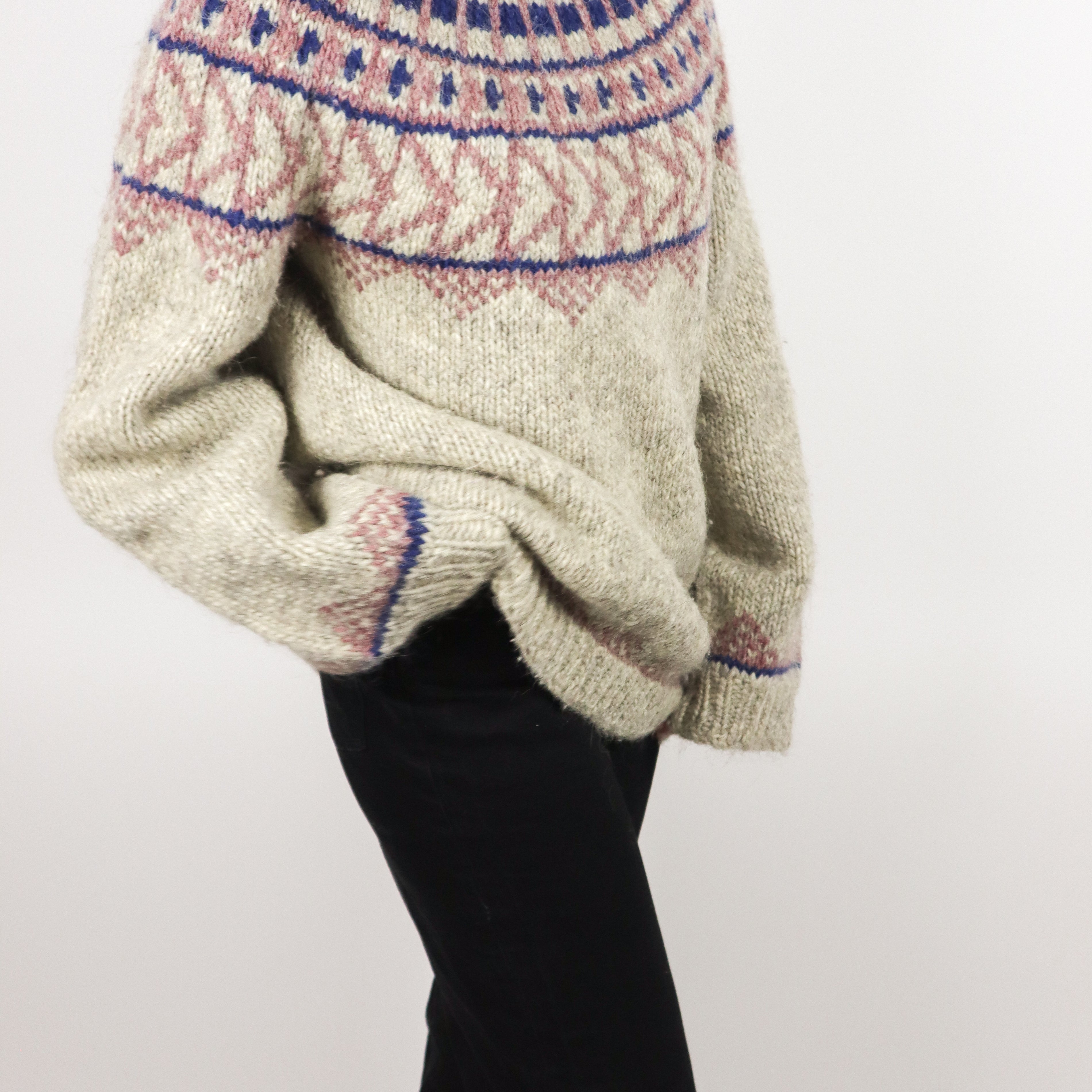 Hand Knit x Wool Fair Isle Chunky Knit (M-XL)