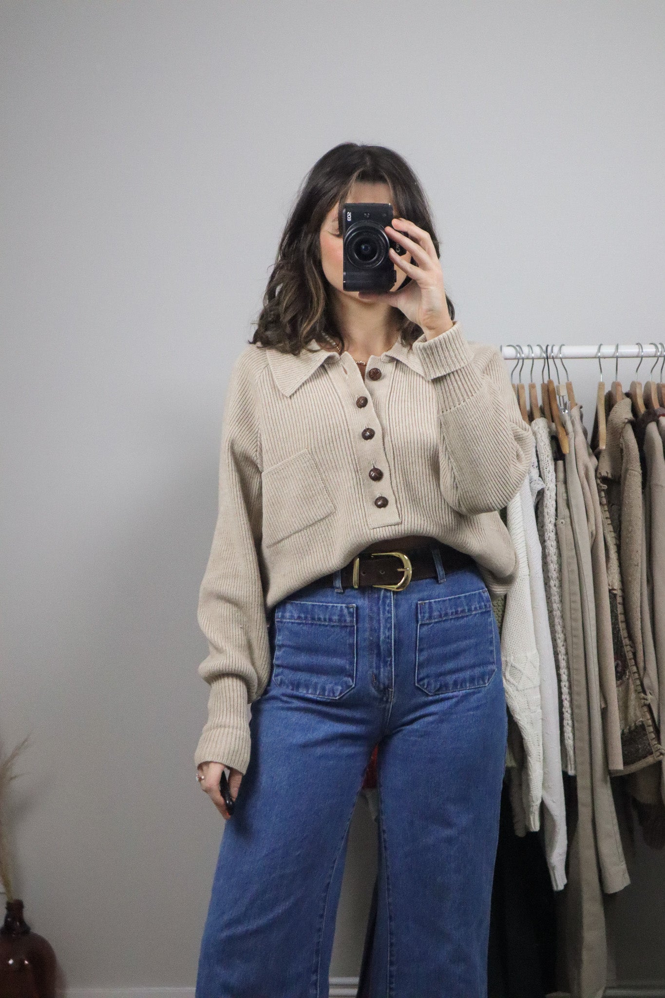 Vintage x Wool Blend Collared Knit (S-M)