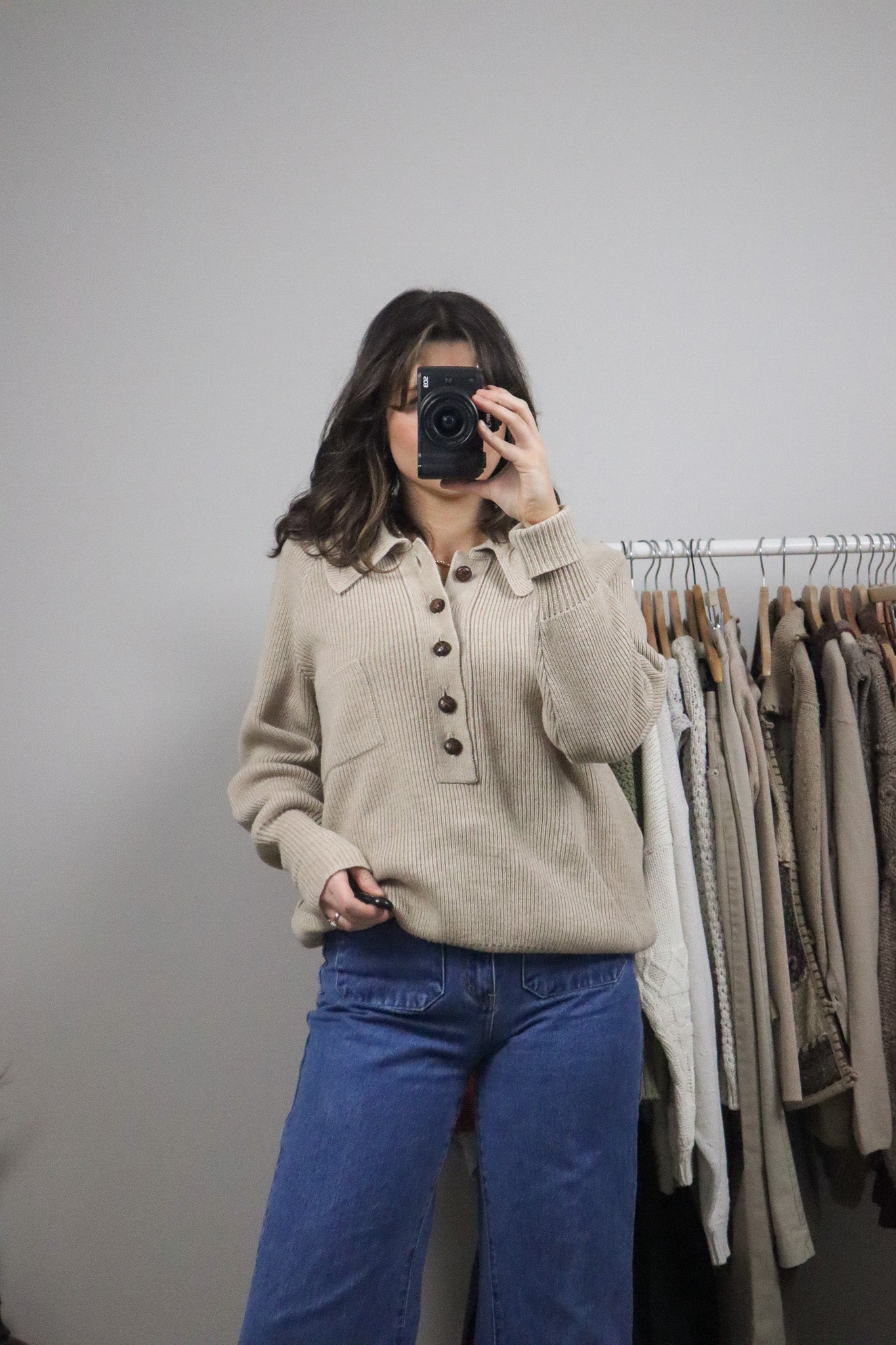 Vintage x Wool Blend Collared Knit (S-M)