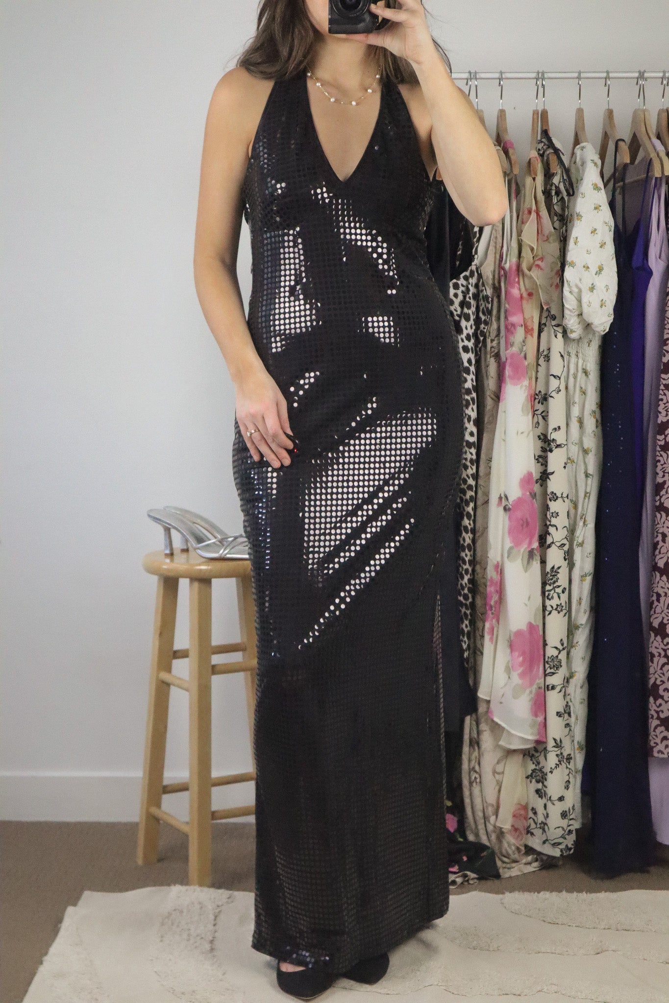 Vintage x Made in Canada x Halter Sequence Dress (S)