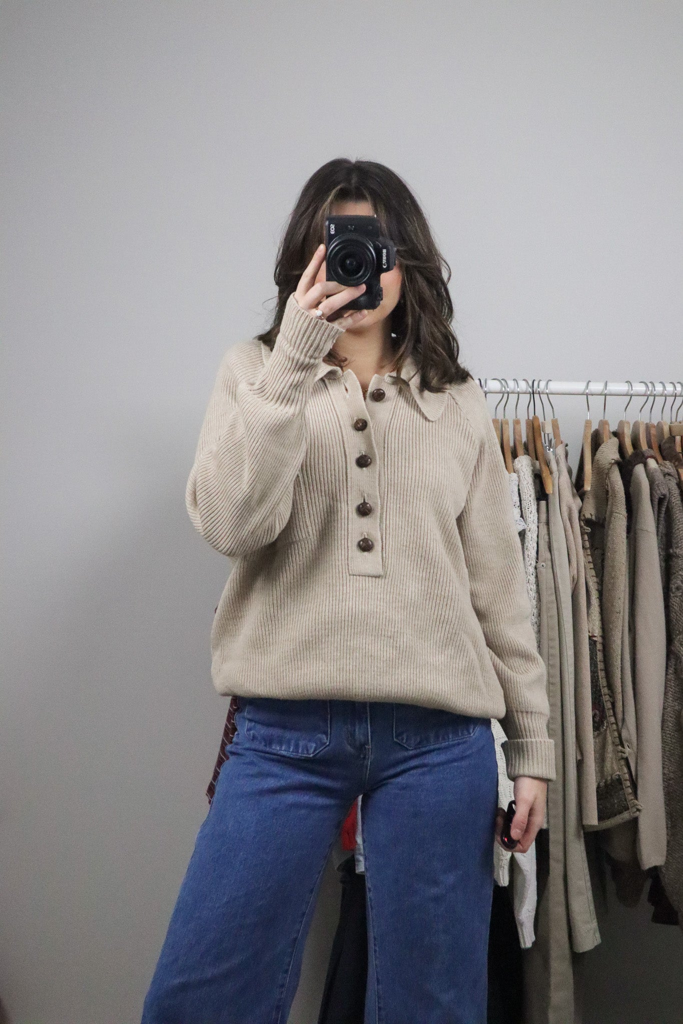 Vintage x Wool Blend Collared Knit (S-M)