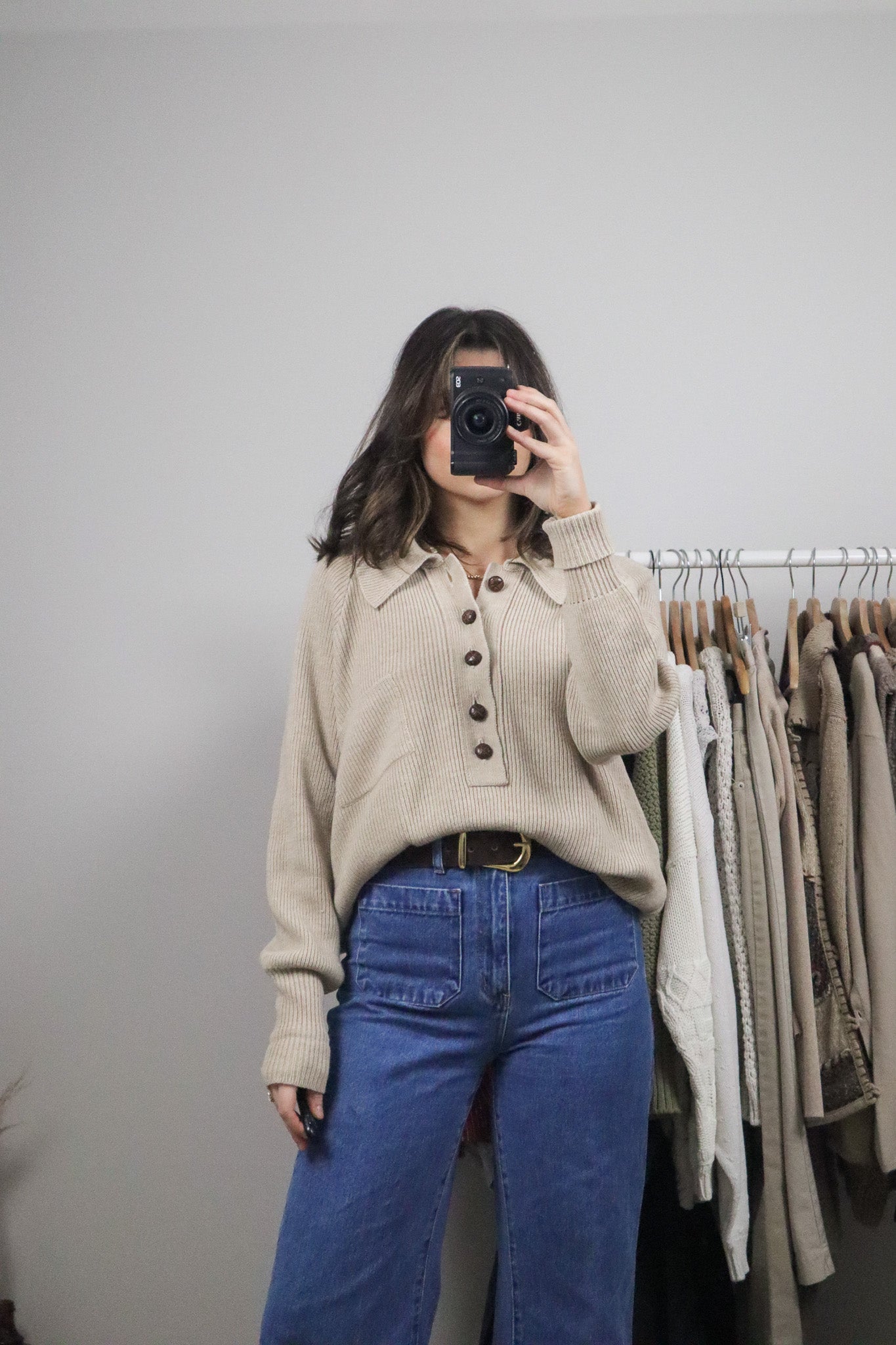 Vintage x Wool Blend Collared Knit (S-M)
