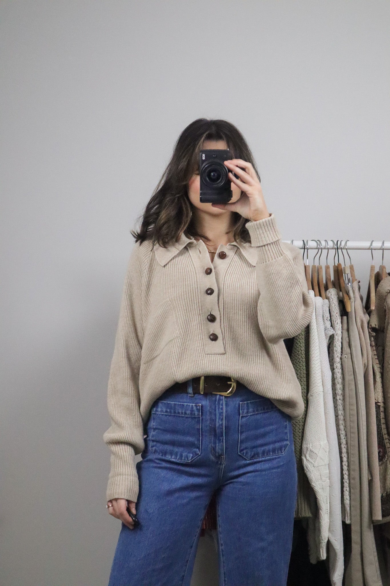 Vintage x Wool Blend Collared Knit (S-M)