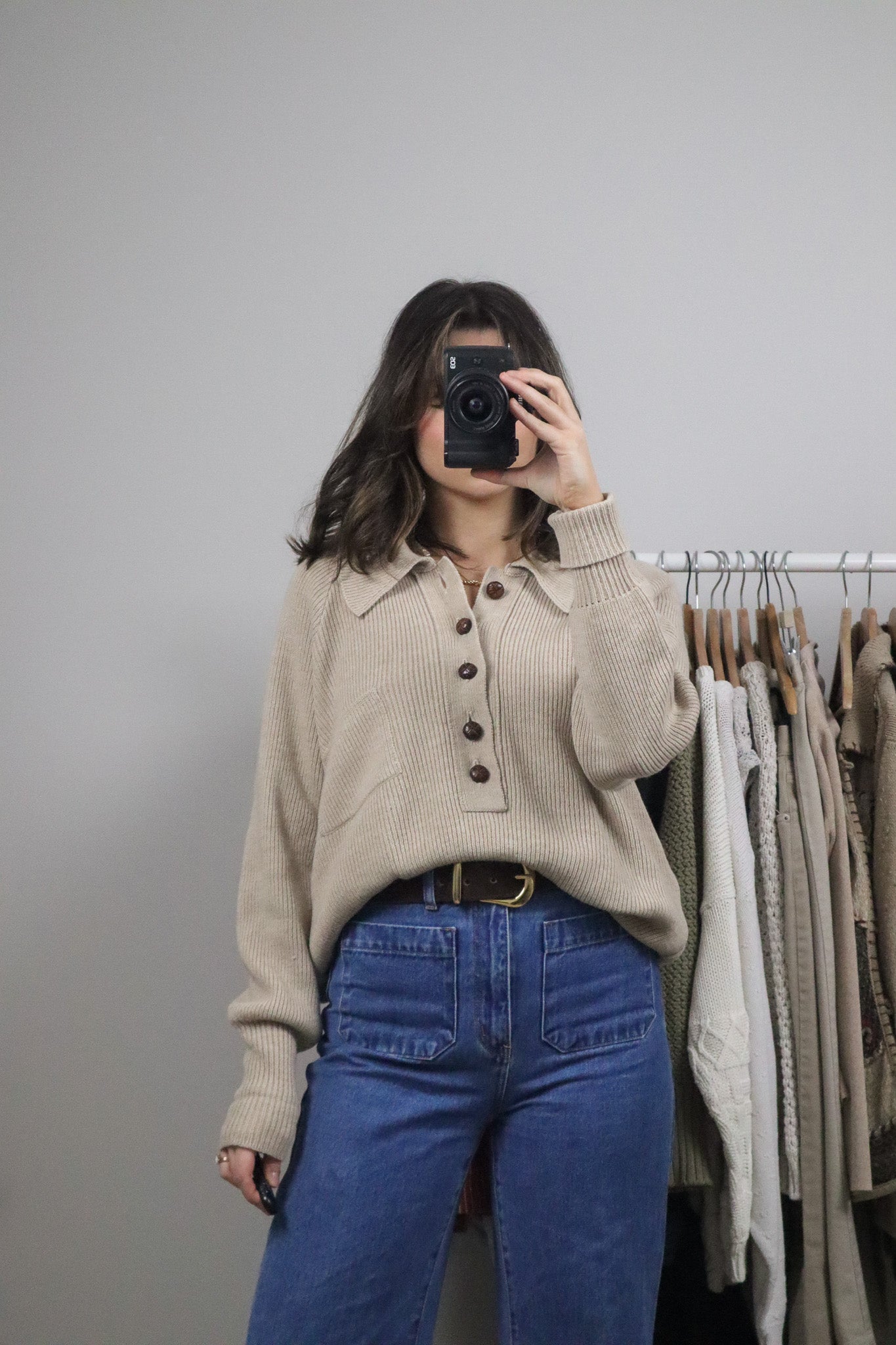 Vintage x Wool Blend Collared Knit (S-M)