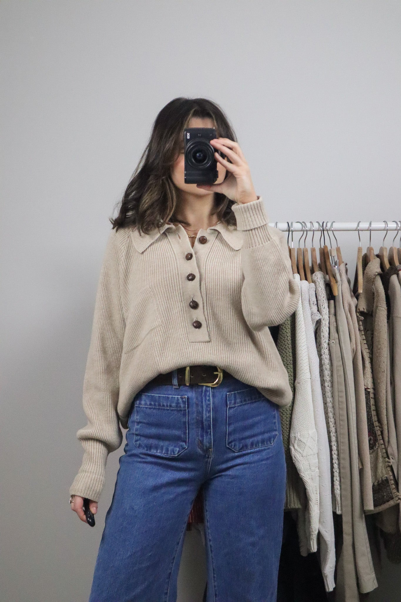 Vintage x Wool Blend Collared Knit (S-M)