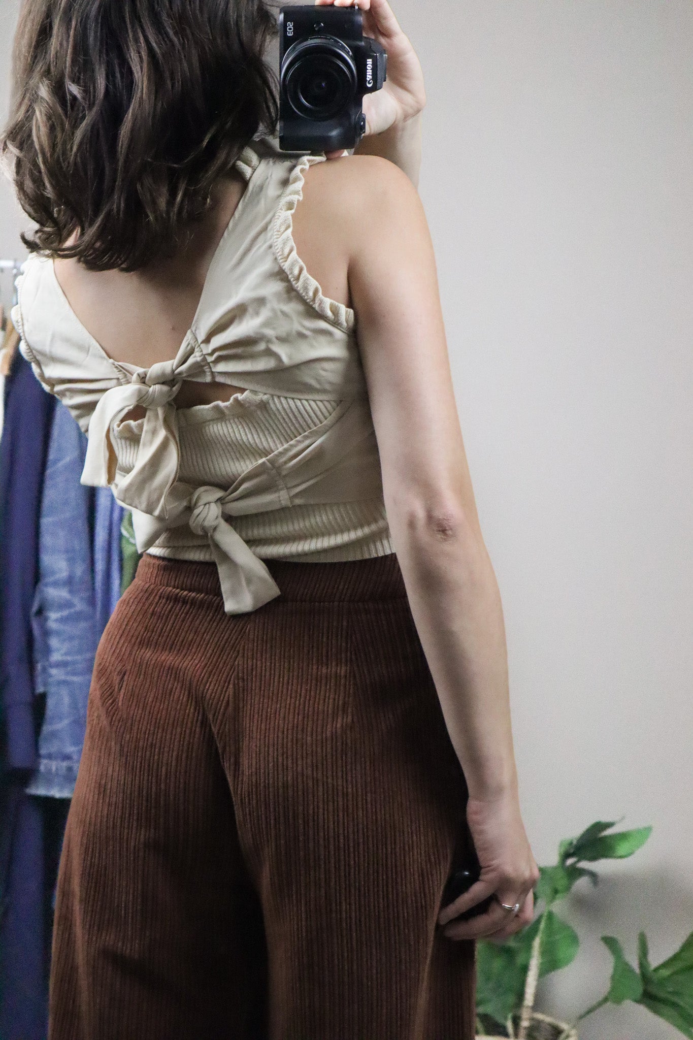 Modern x Anthropologie Floral Open Back Tank (XS)