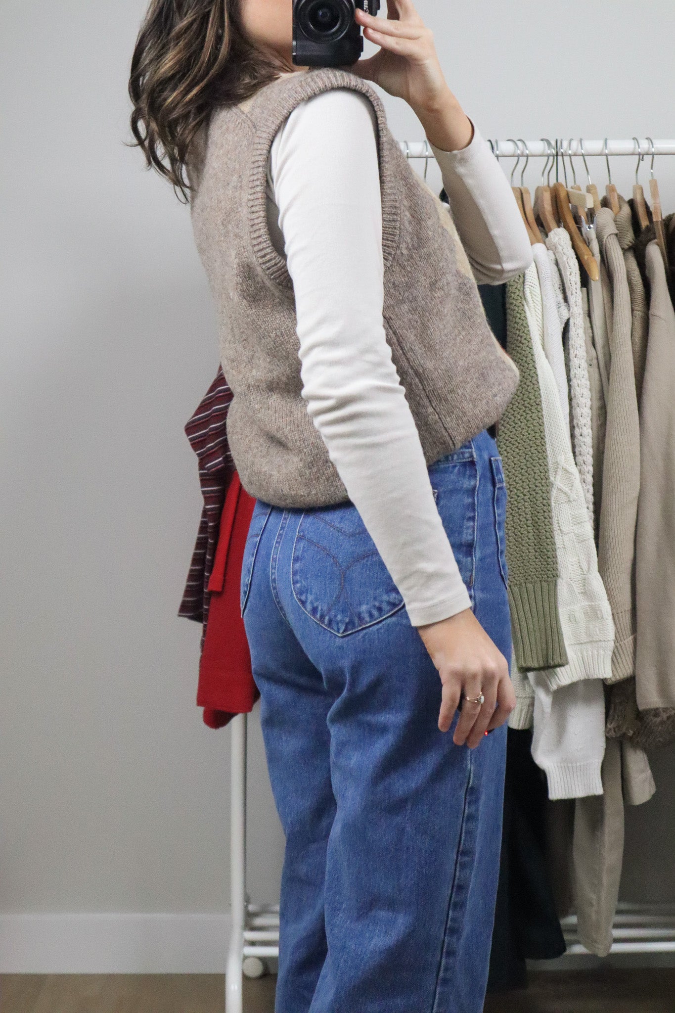 Vintage x Wool Argyle Knit Vest (L)