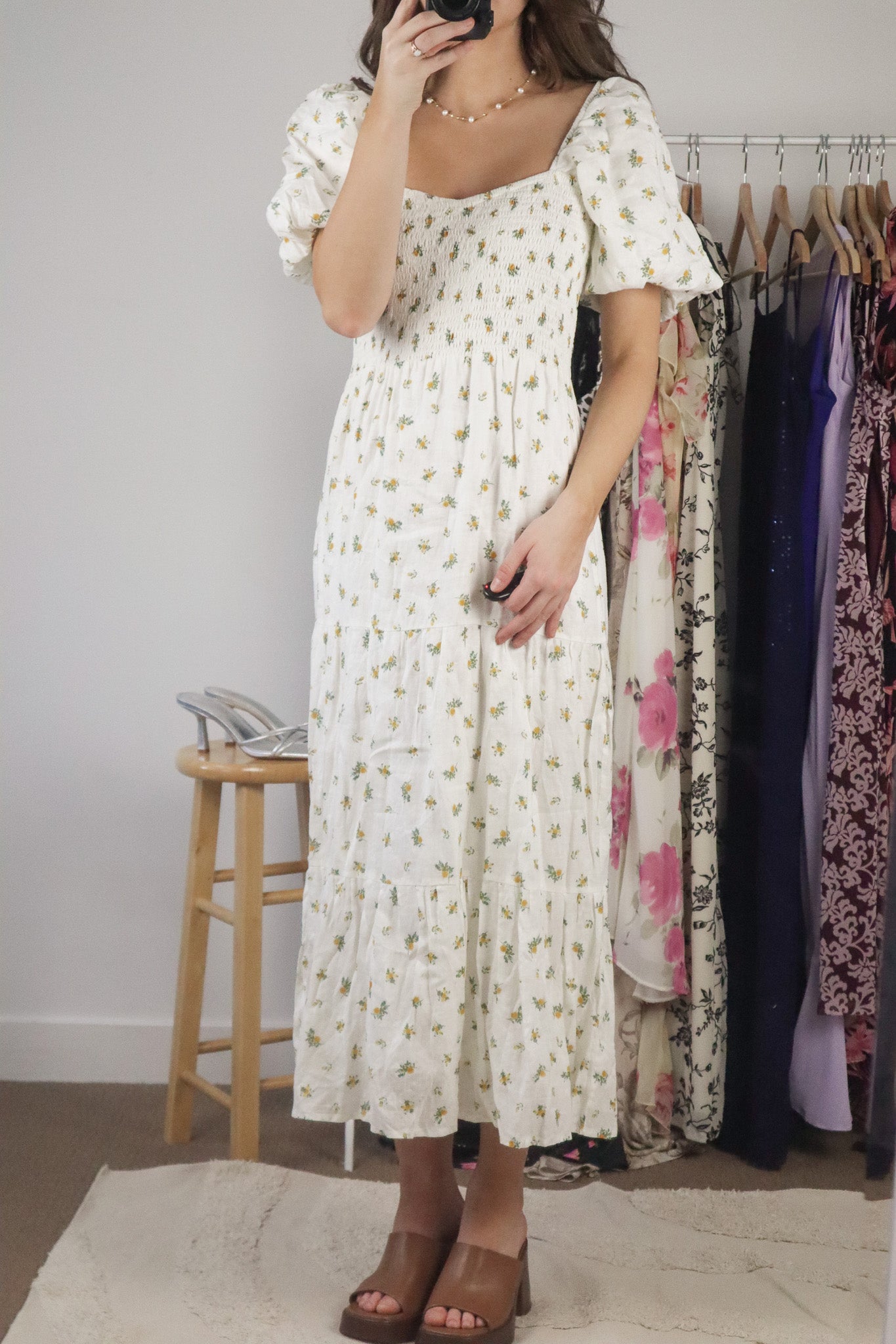 Faithful the Brand x Linen Floral Maxi Dress (S)