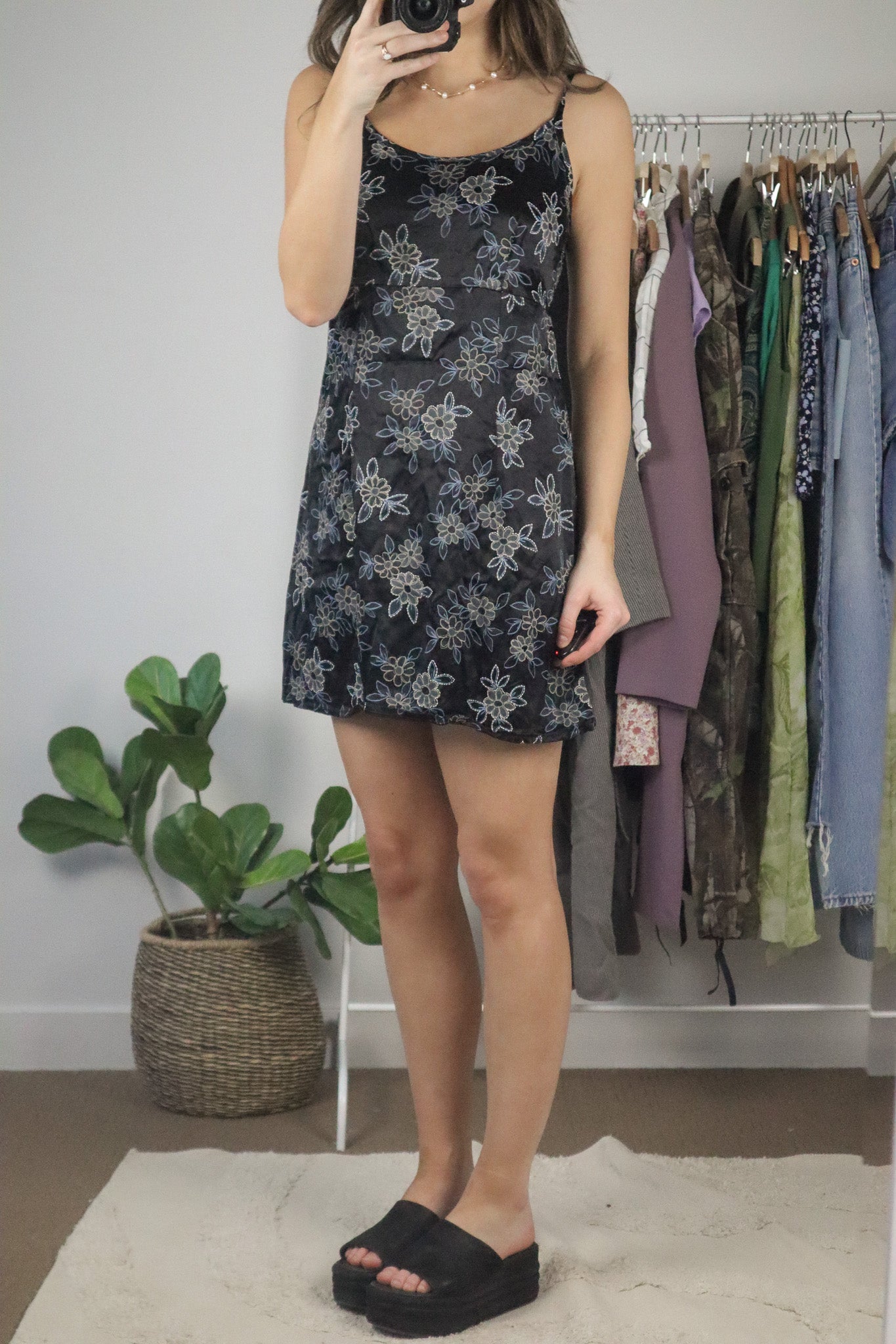 Made in USA x Vintage x Satin Floral Dress (6/8)