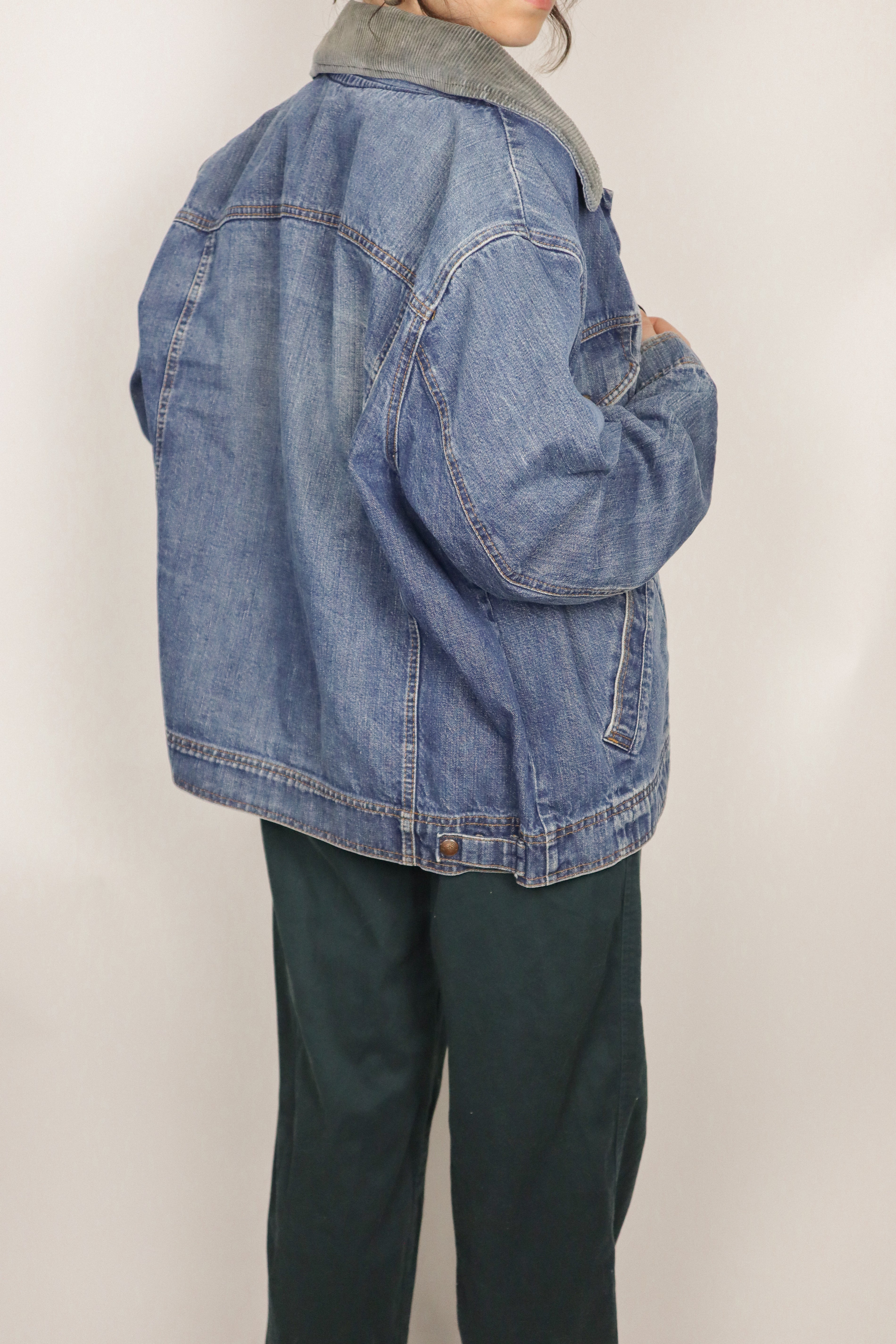 Made in Canada x Vintage x Denim Corduroy Collared Jacket (M)
