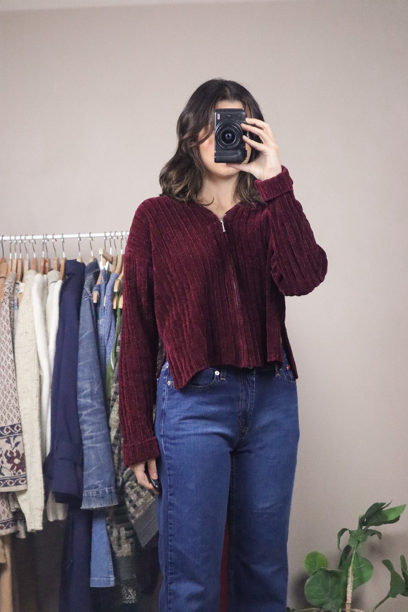 Vintage x Cropped Zip Up Swearer (M)