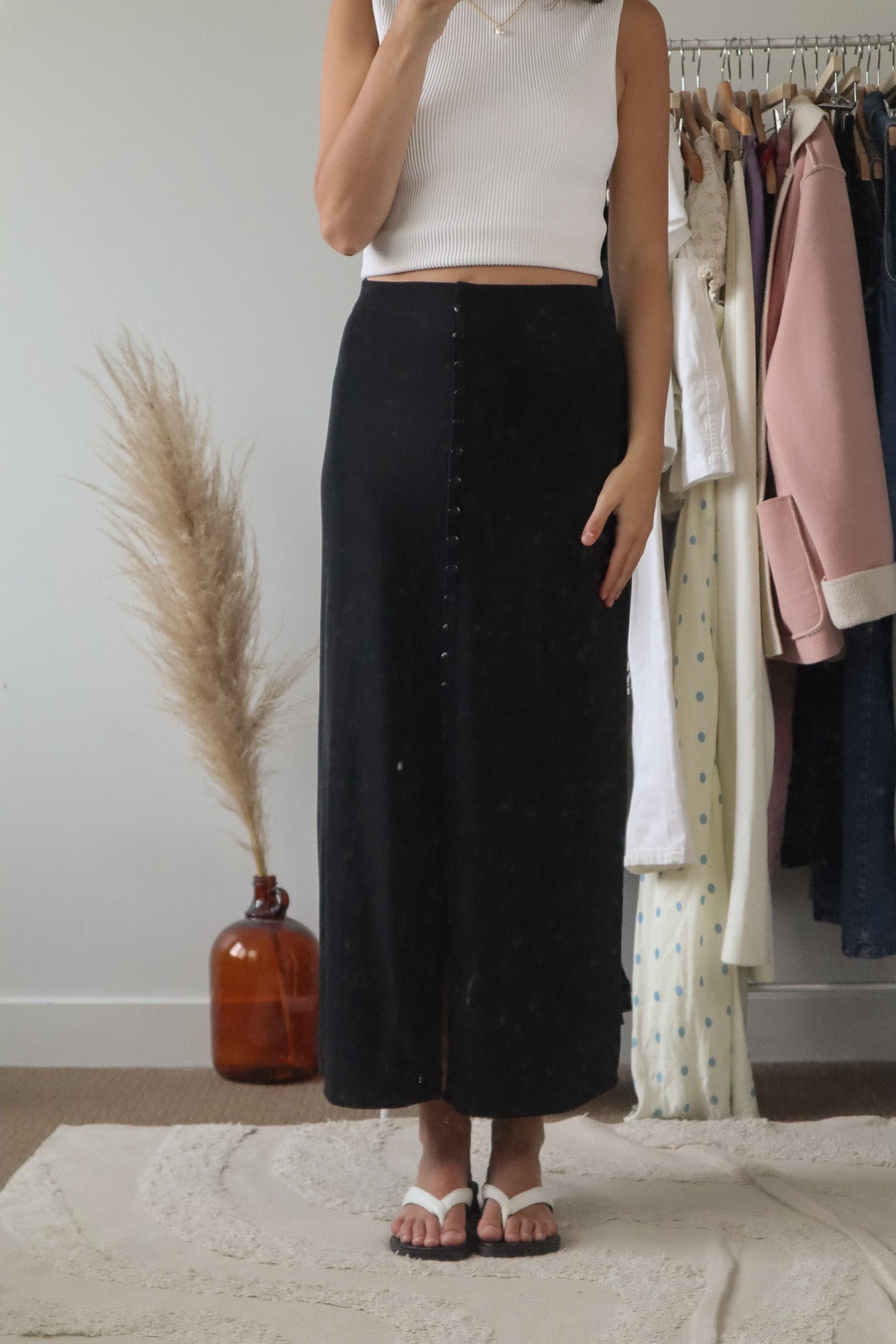 Made in USA x Vintage x Button Maxi Skirt (2/4)