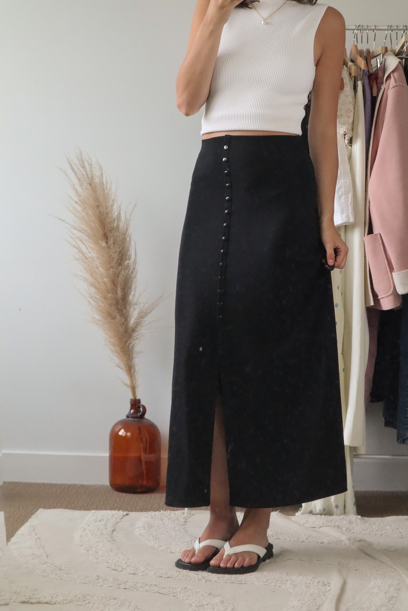 Made in USA x Vintage x Button Maxi Skirt (2/4)