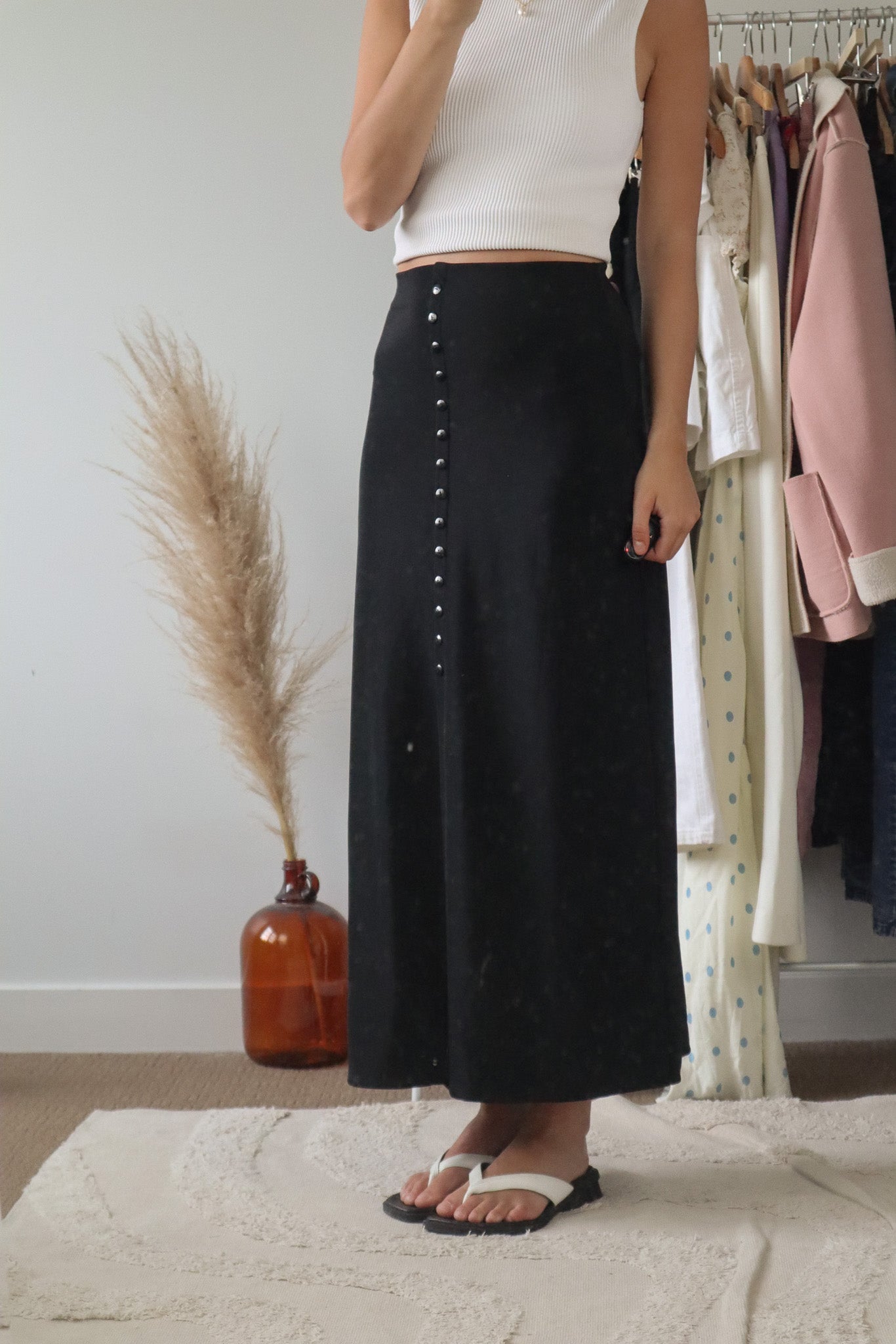 Made in USA x Vintage x Button Maxi Skirt (2/4)