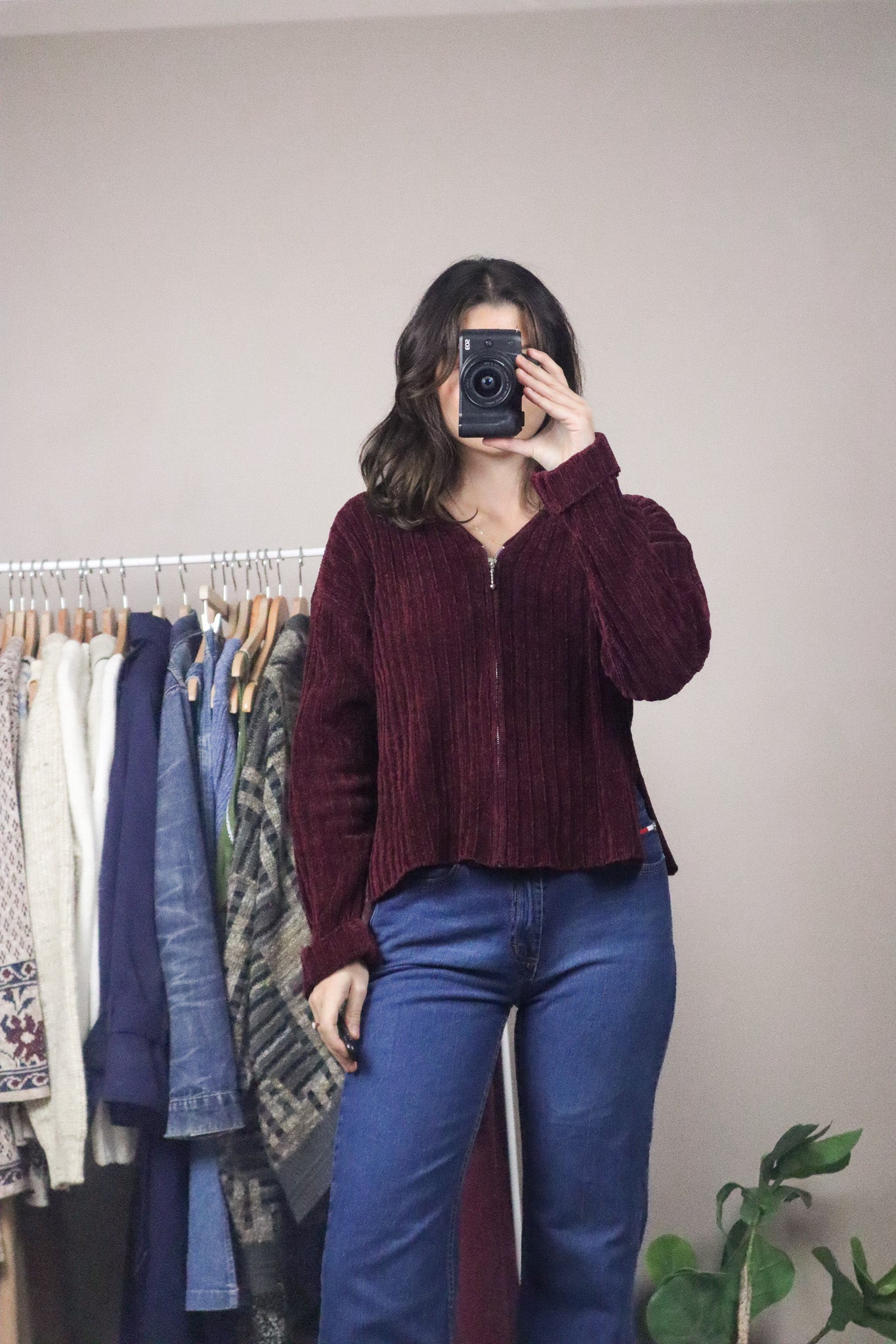 Vintage x Cropped Zip Up Swearer (M)