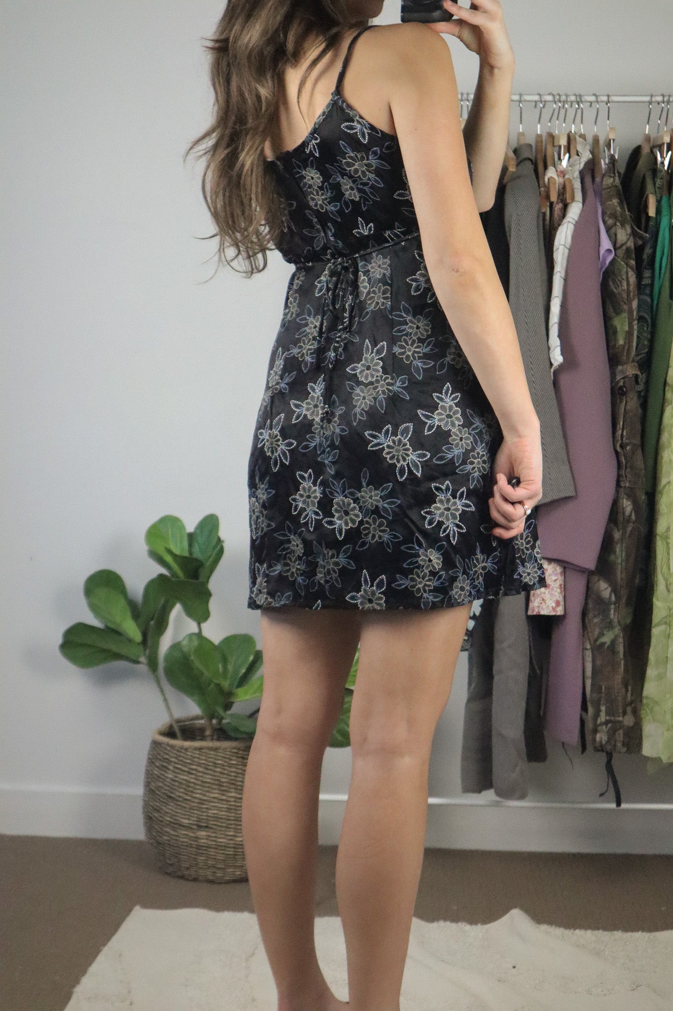 Made in USA x Vintage x Satin Floral Dress (6/8)