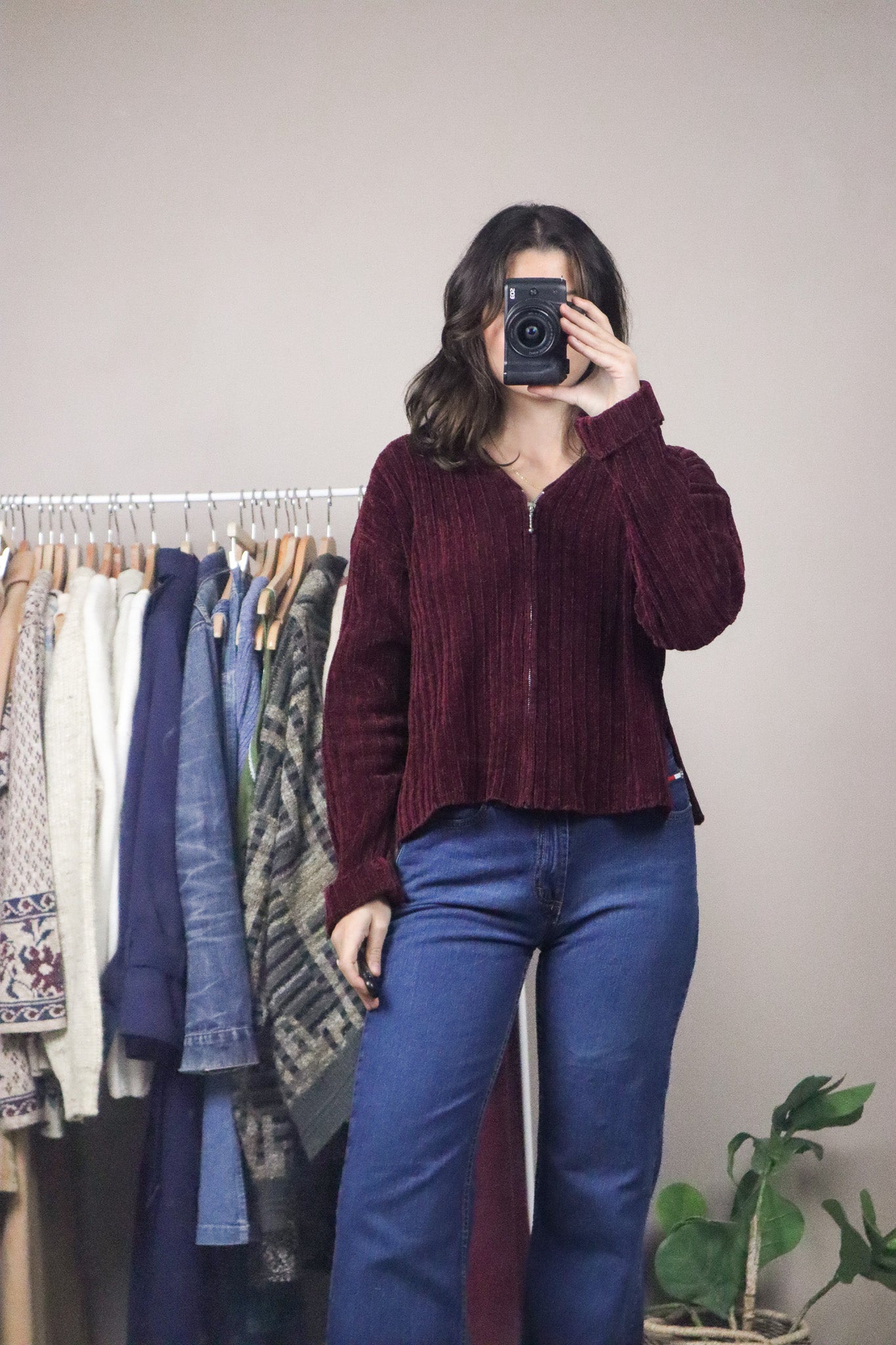 Vintage x Cropped Zip Up Swearer (M)