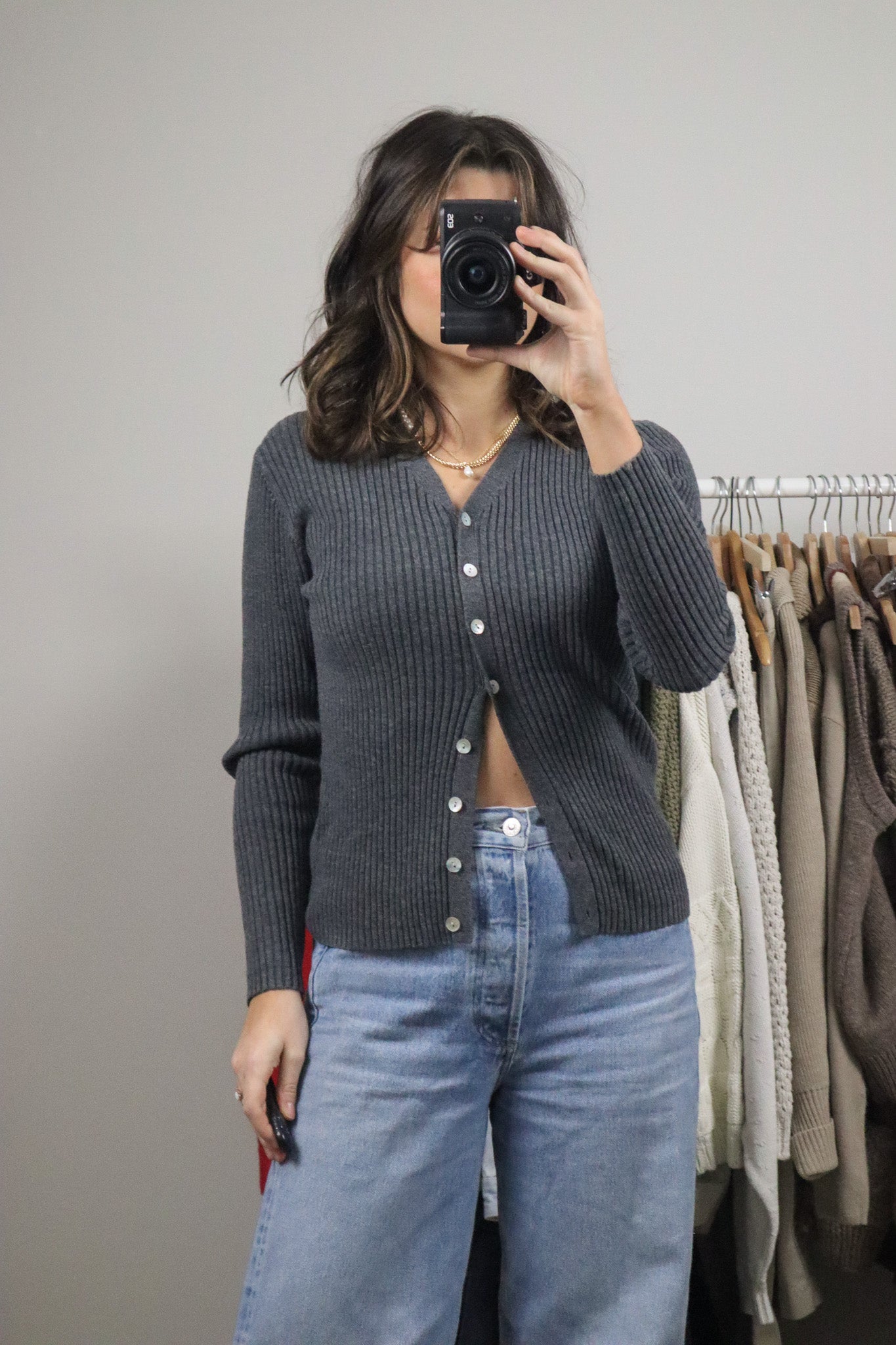 Vintage x Cotton Fitted Cardigan (S)