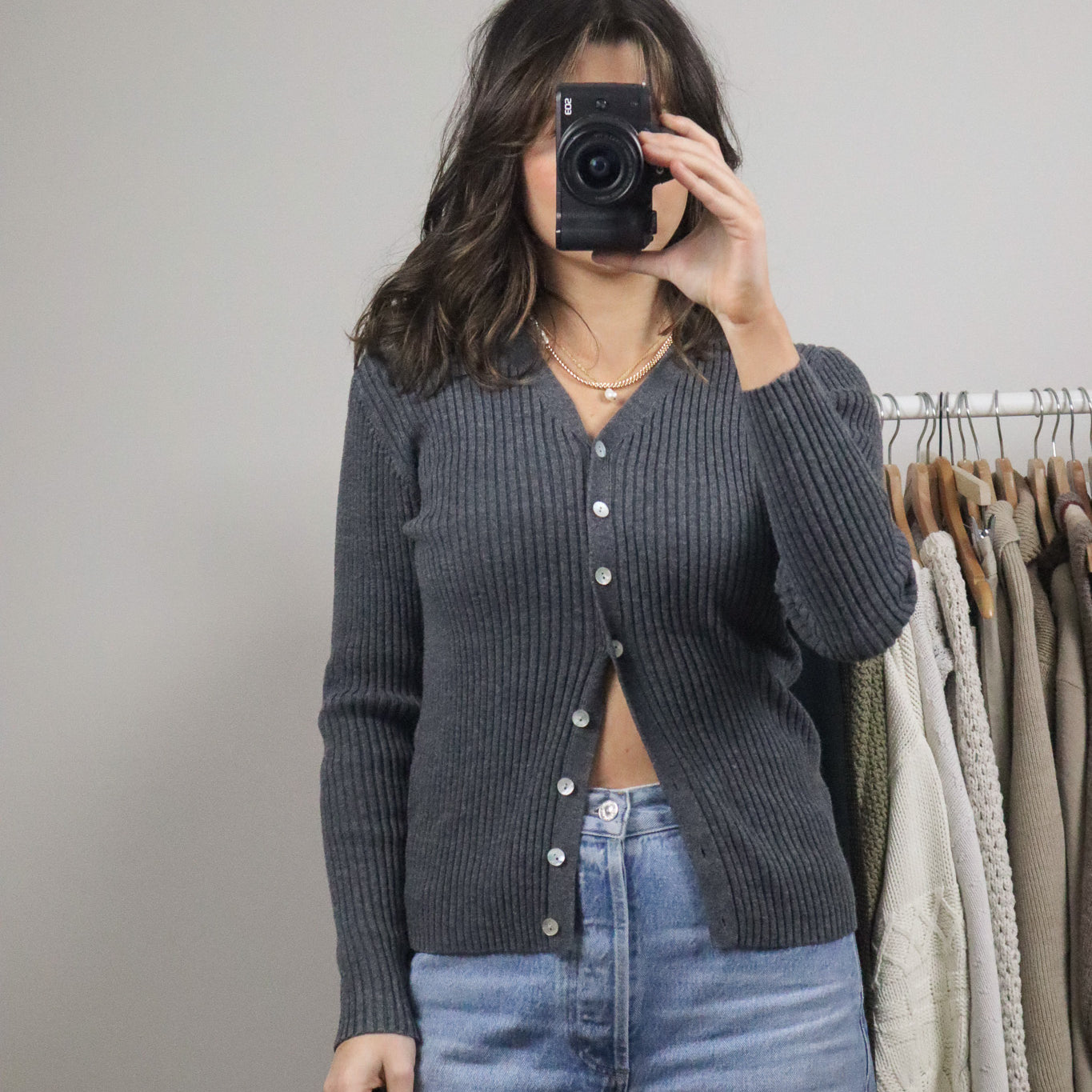 Vintage x Cotton Fitted Cardigan (S)