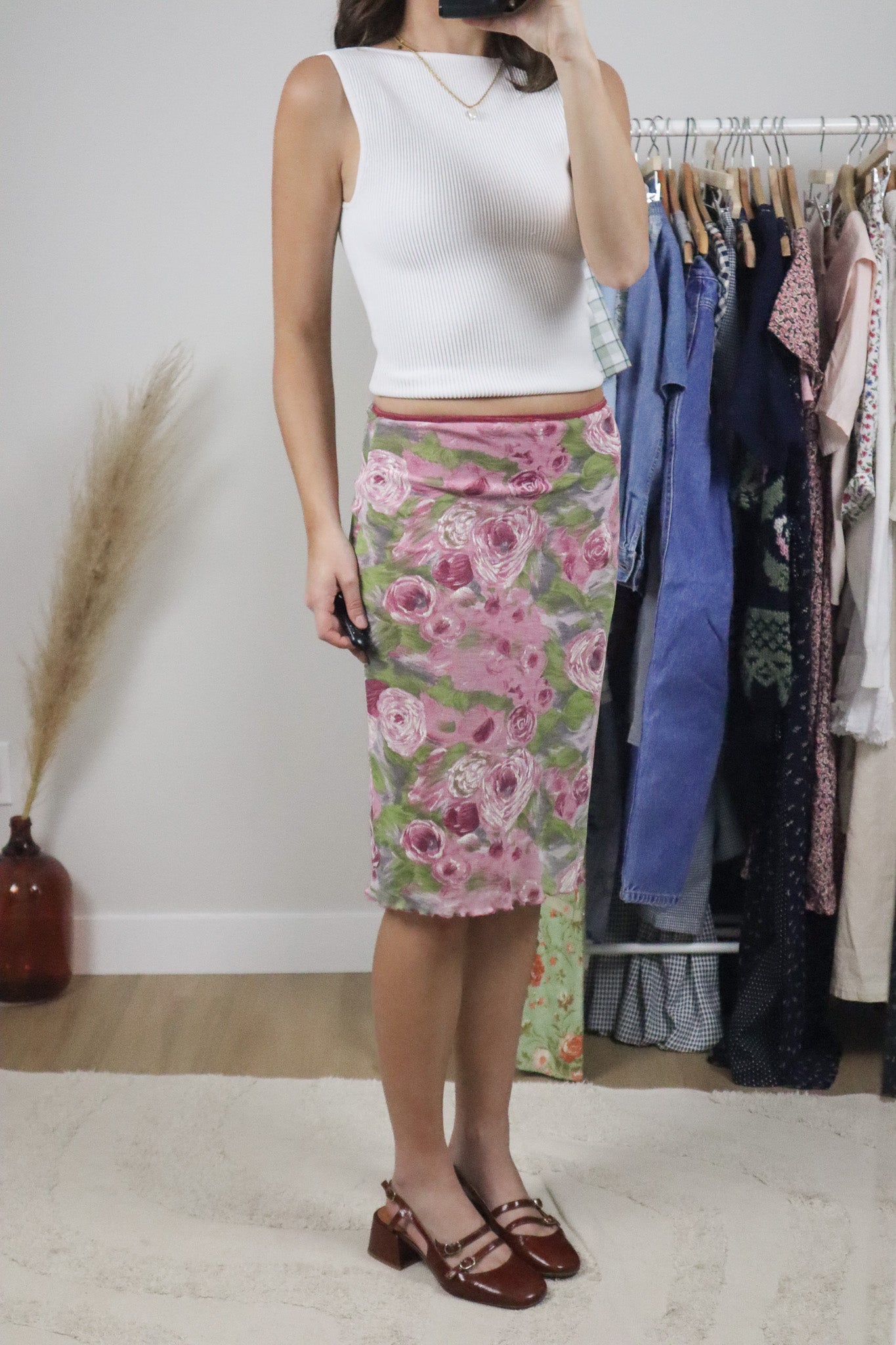 Made in USA x Vintage x Mesh Midi Skirt (XS)