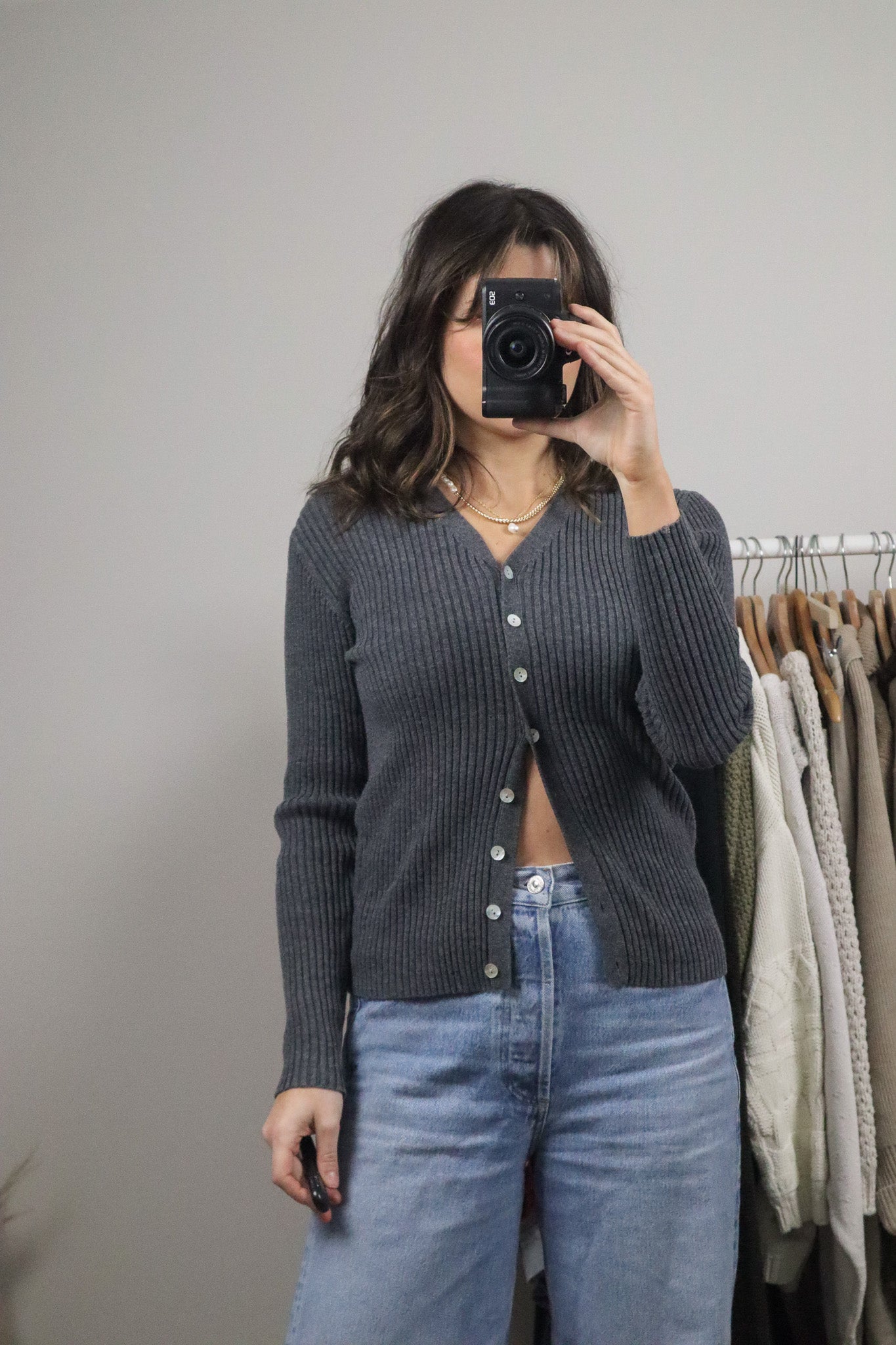 Vintage x Cotton Fitted Cardigan (S)